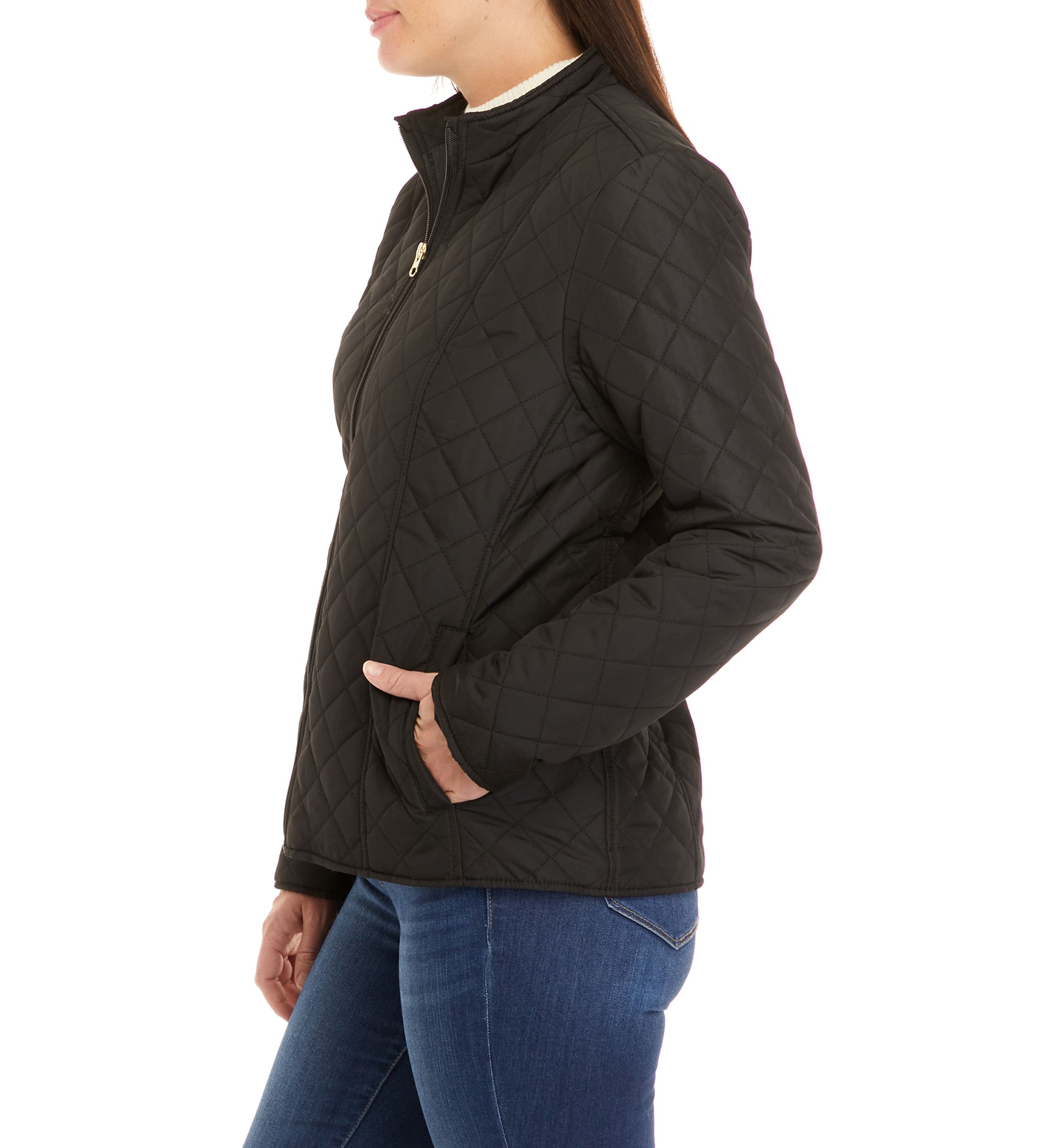 Womens Quilted Jacket with Collar