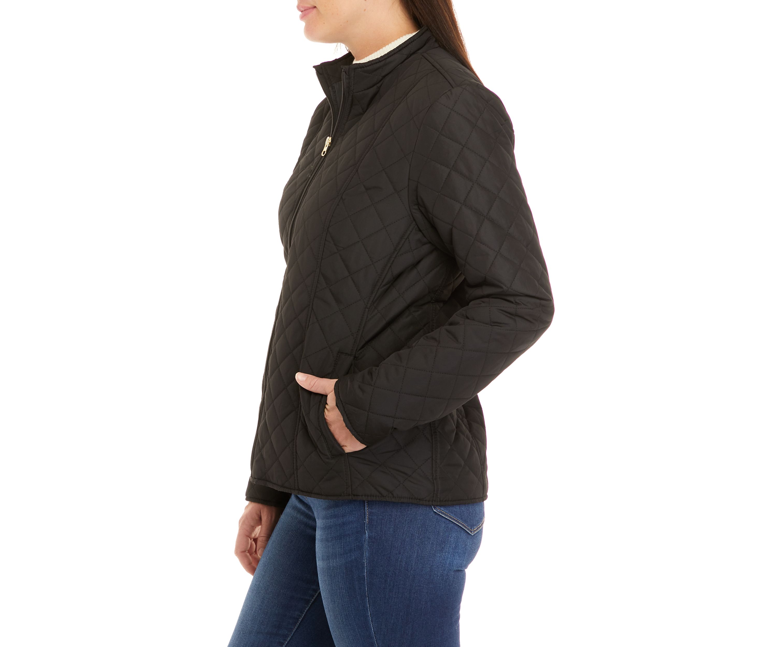 Womens Quilted Jacket with Collar