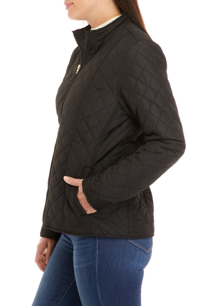Womens Quilted Jacket with Collar
