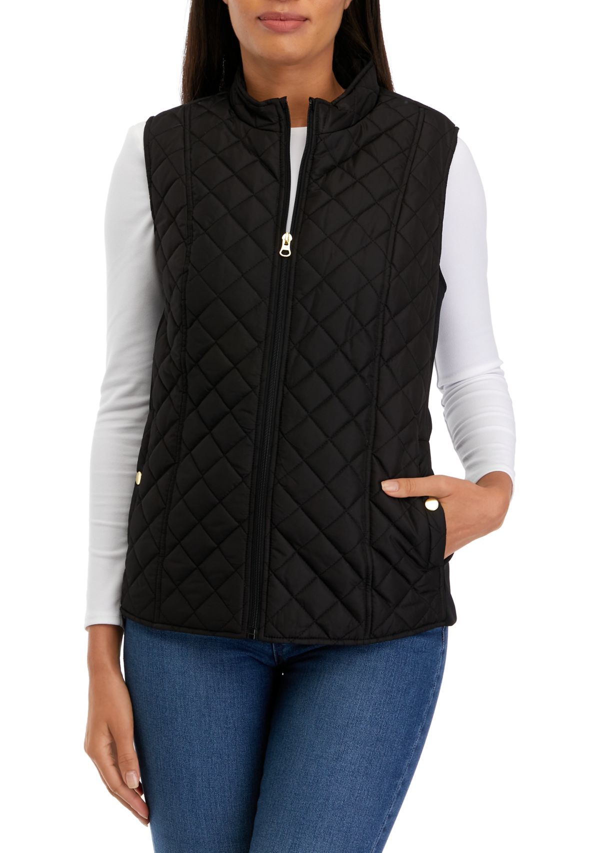 Womens Quilted Ribbed Vest