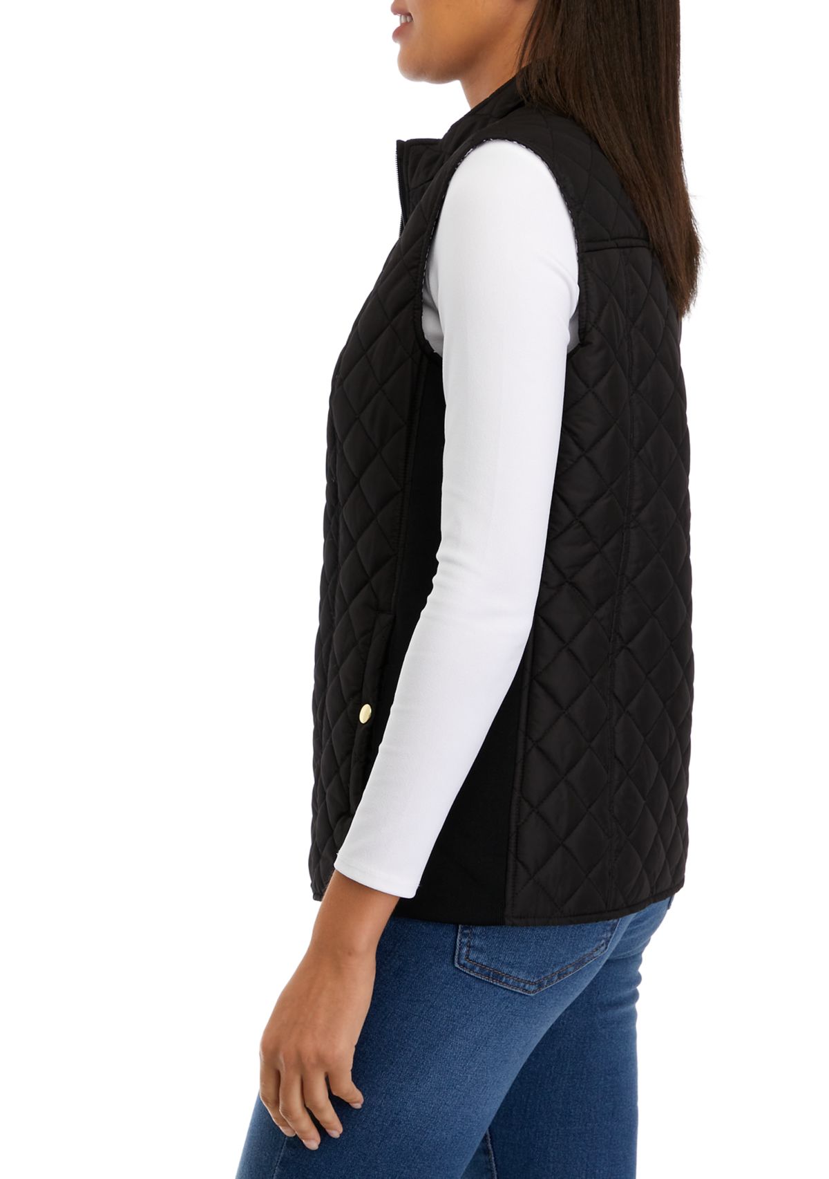 Womens Quilted Ribbed Vest