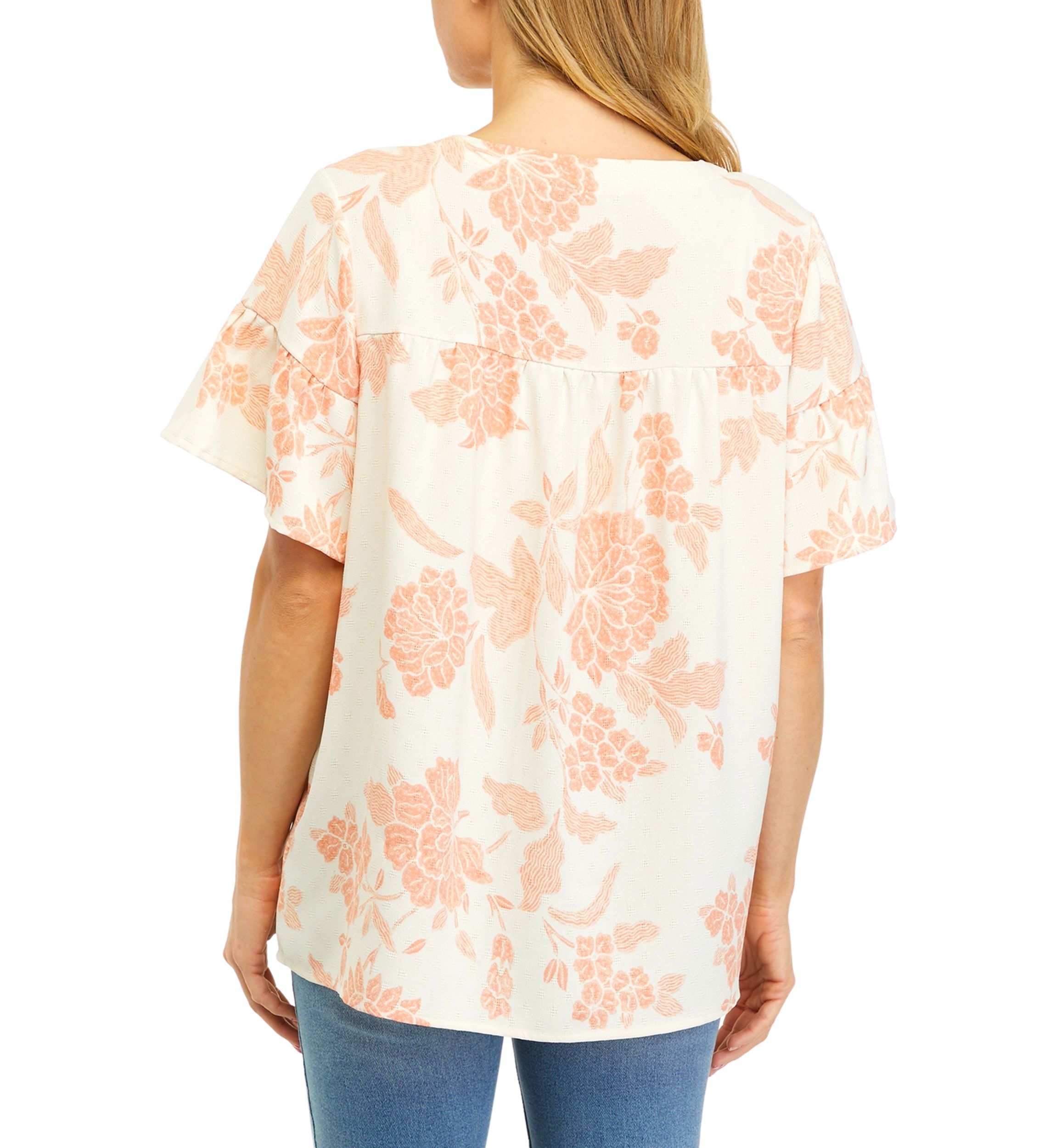 Womens Short Flutter Sleeve Airflow Top 