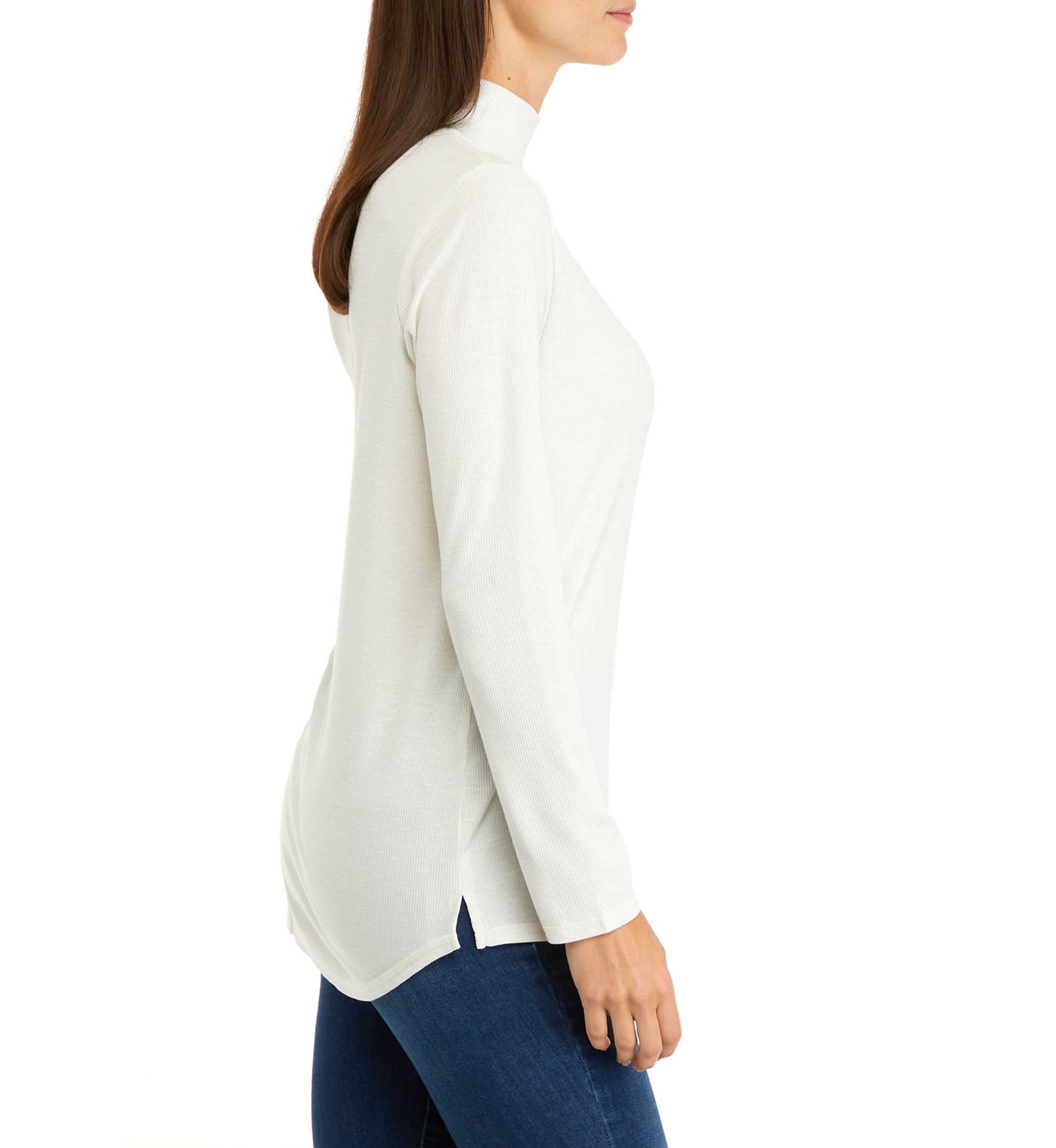 Womens Long Sleeve Mock Neck Top