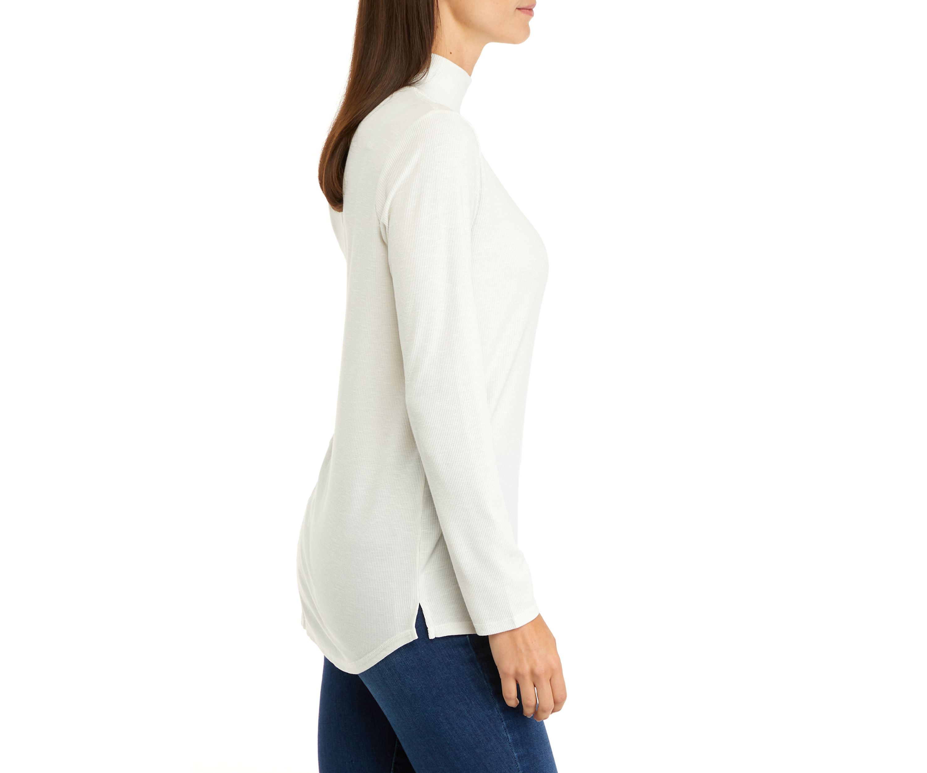 Womens Long Sleeve Mock Neck Top