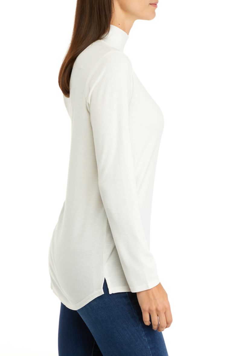 Womens Long Sleeve Mock Neck Top