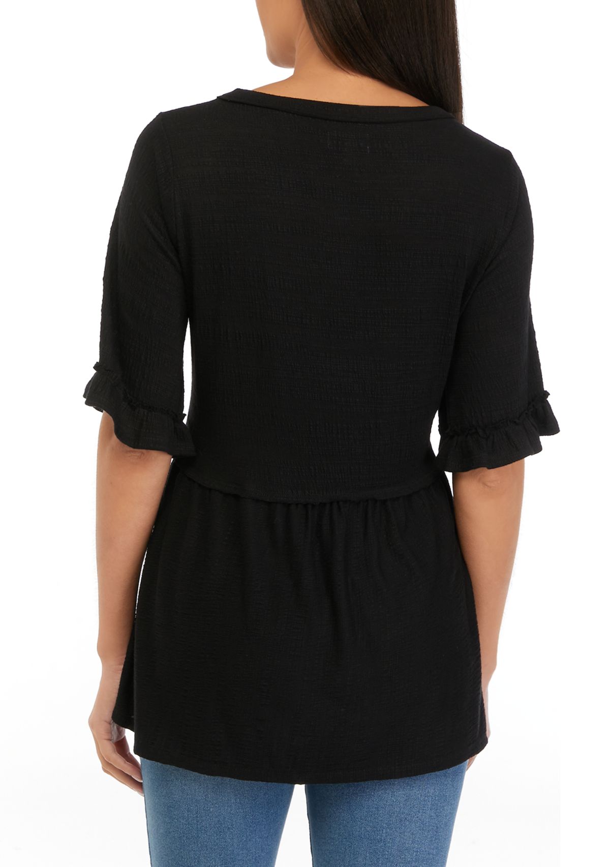 Womens Flutter Sleeve Tunic Top