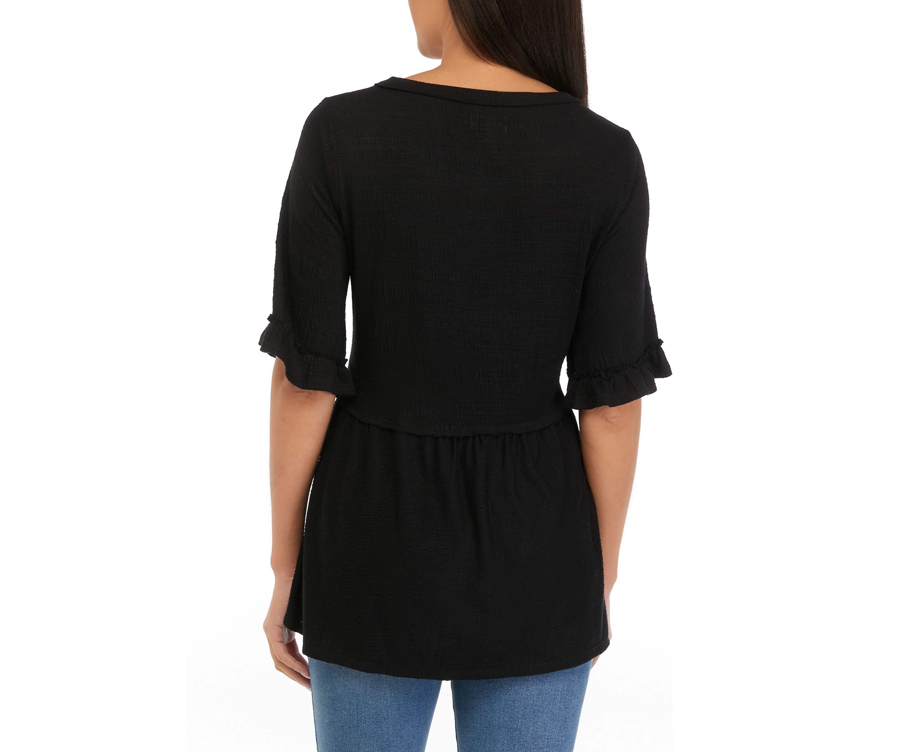 Womens Flutter Sleeve Tunic Top