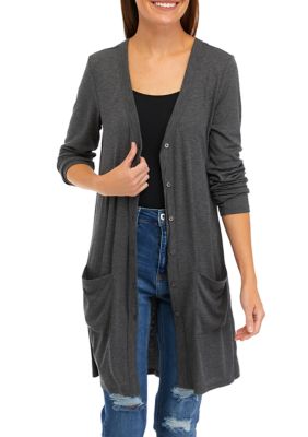 Women's Long Layering Duster Cardigan - A New Day™ Black XS