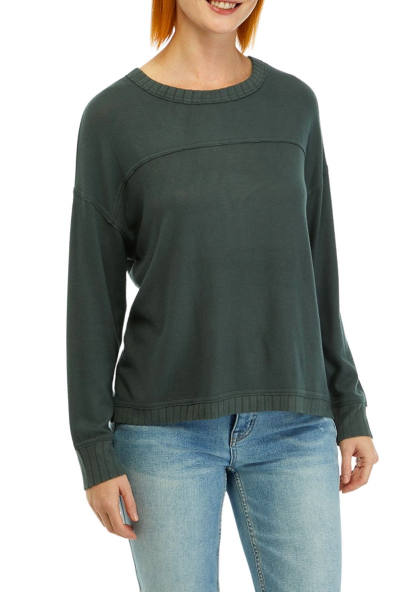 Womens Raw Edge Solid Top