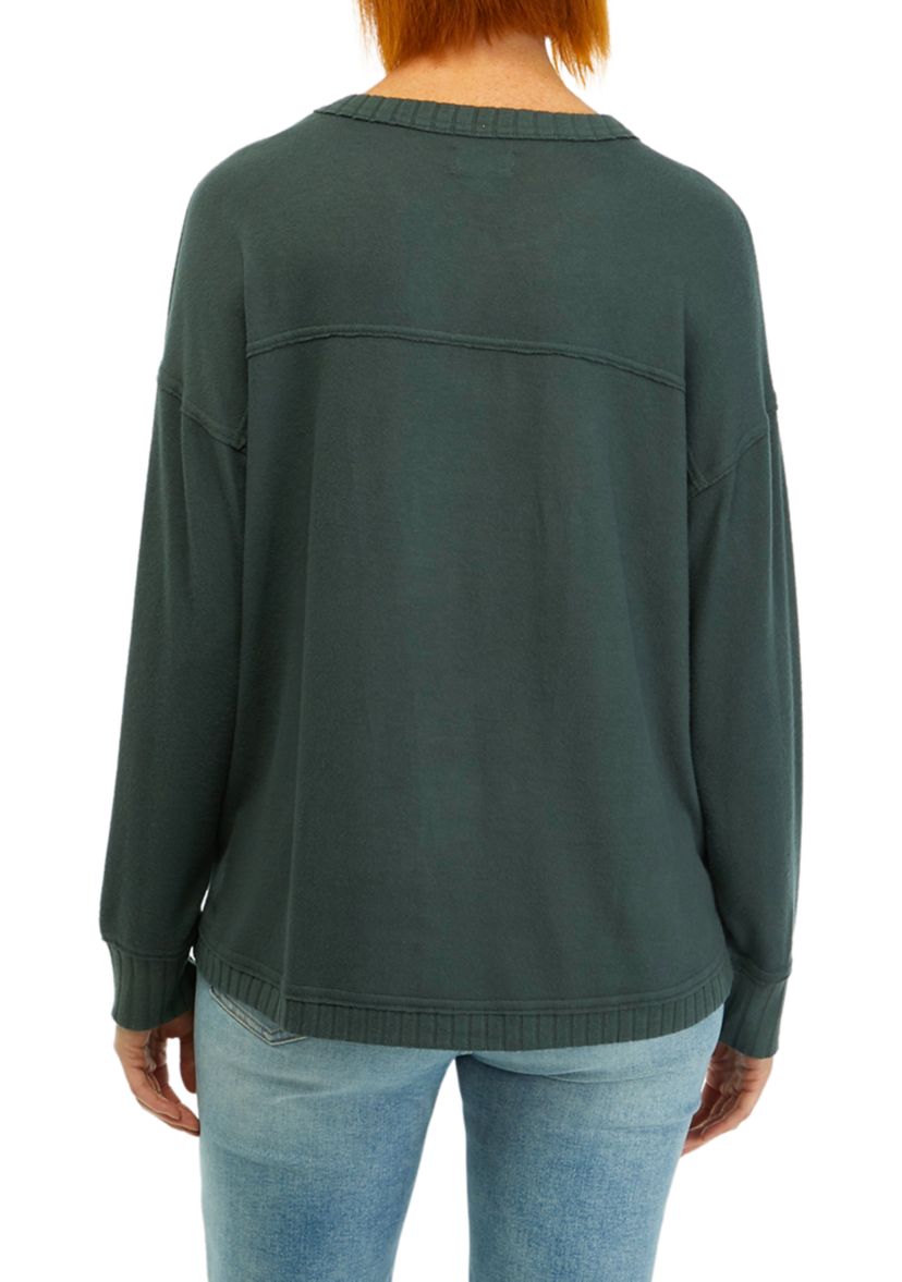 Womens Raw Edge Solid Top