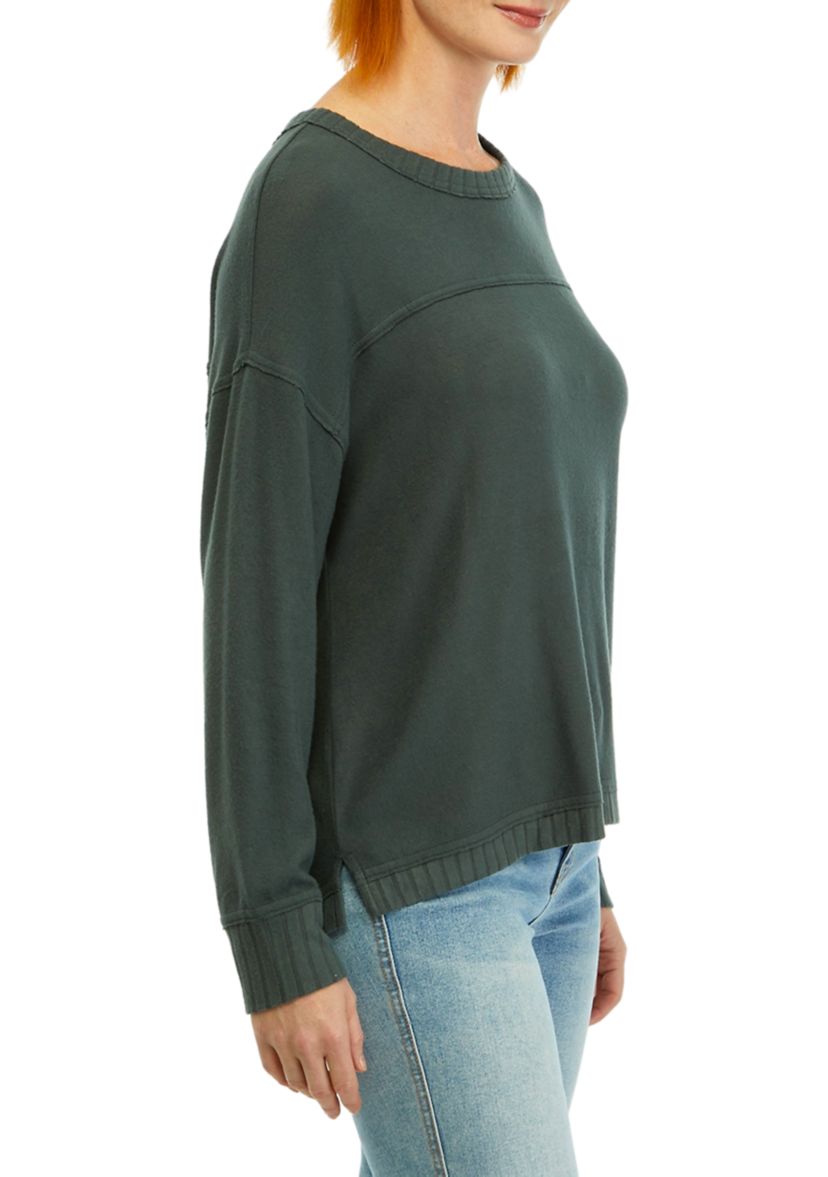 Womens Raw Edge Solid Top