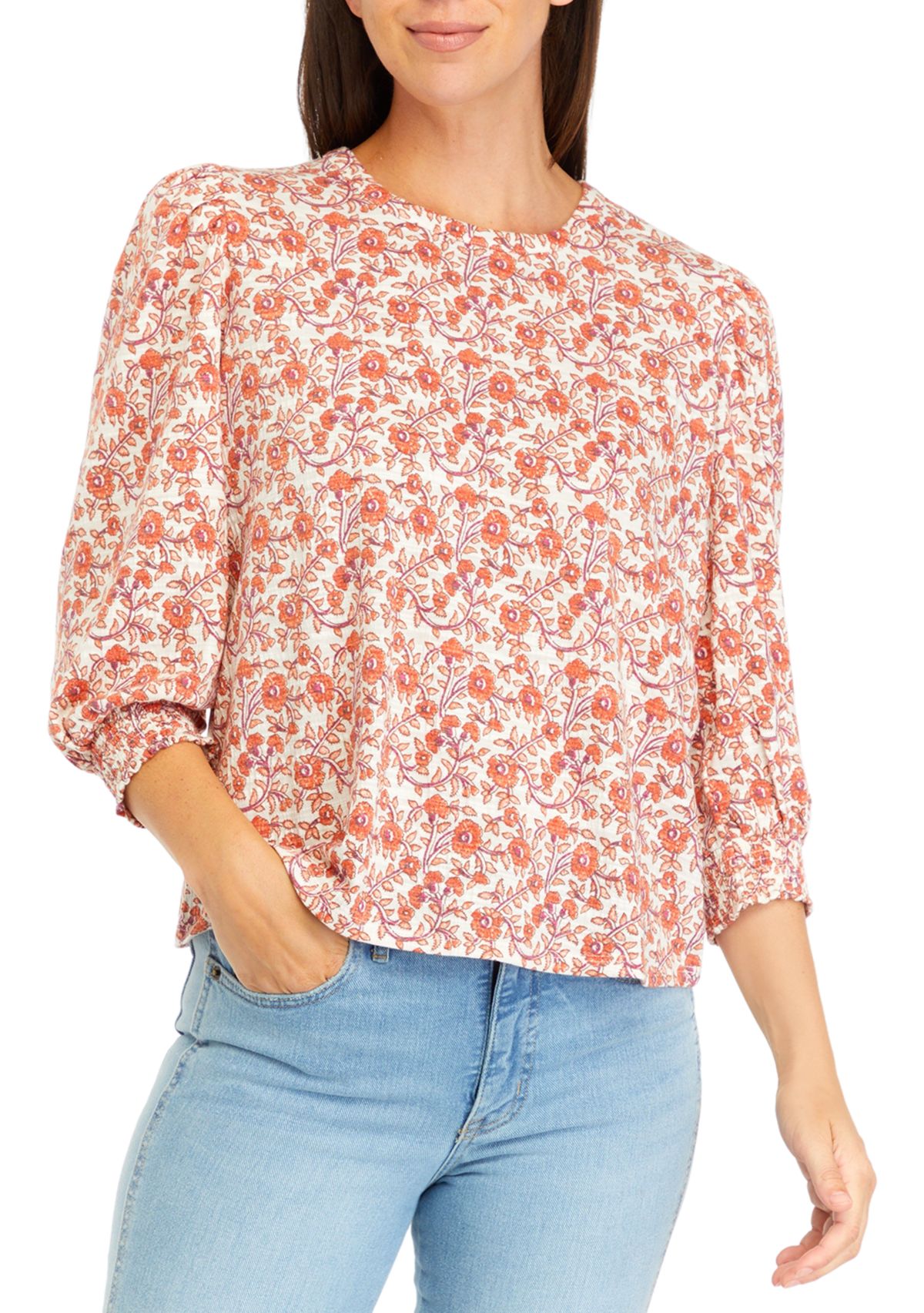Floral Printed Button Back Top