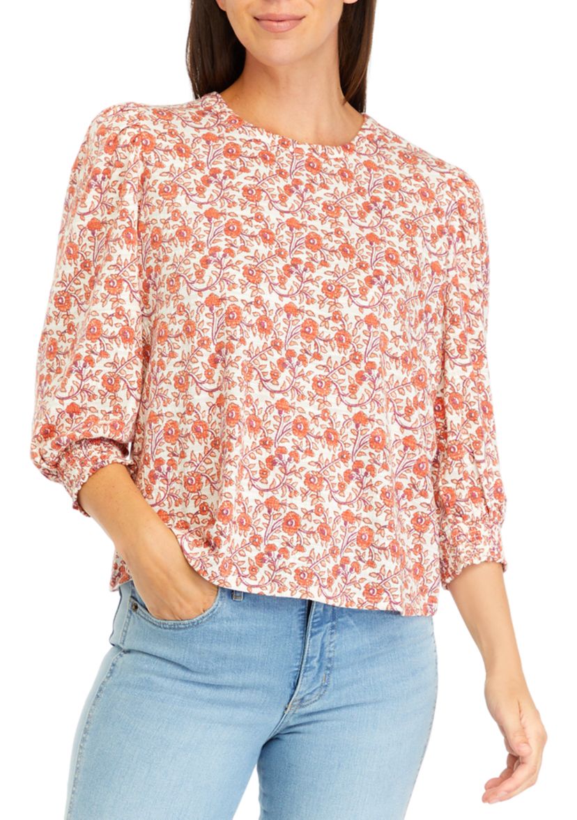 Floral Printed Button Back Top