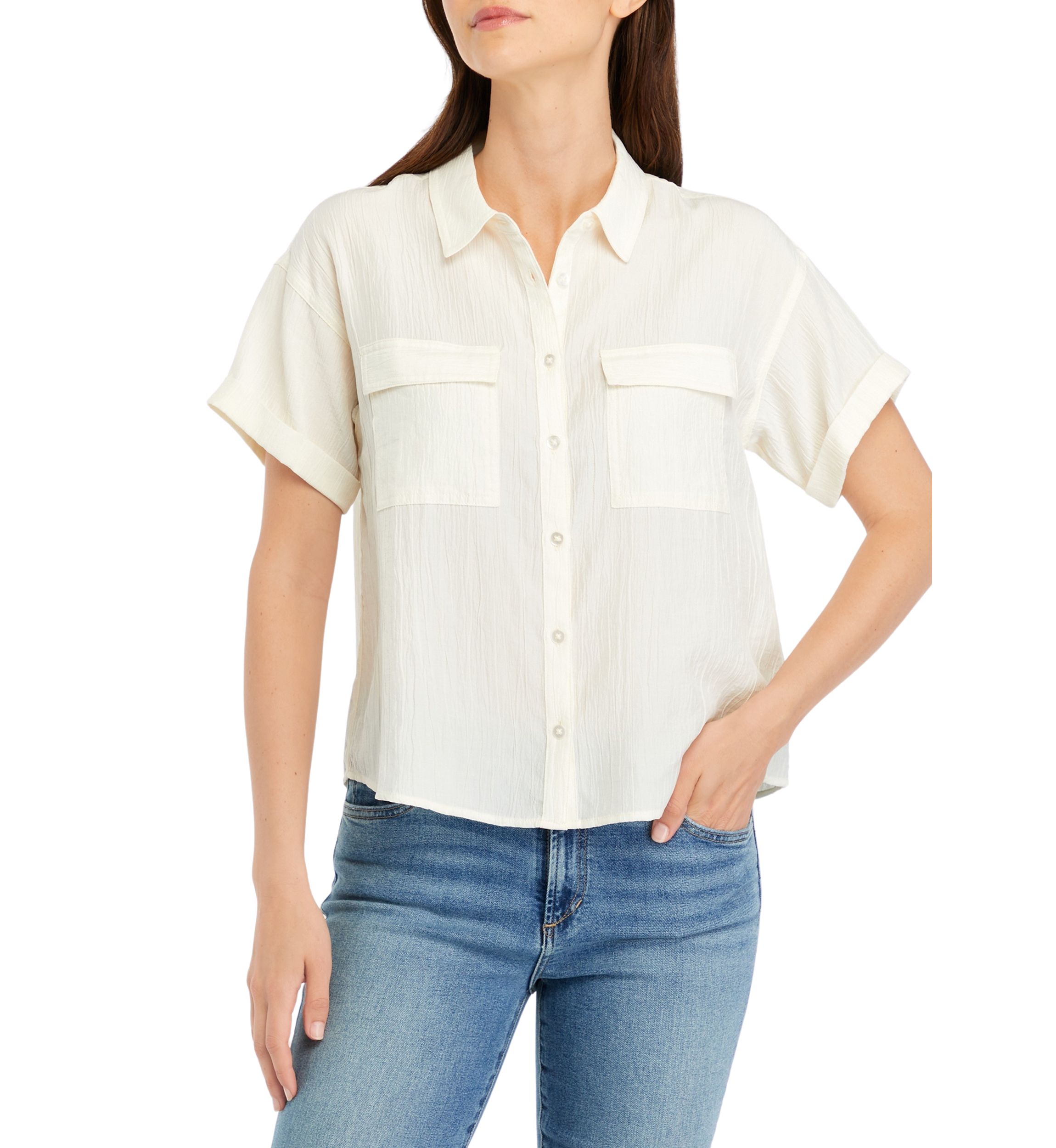 Womens Solid Utility Top