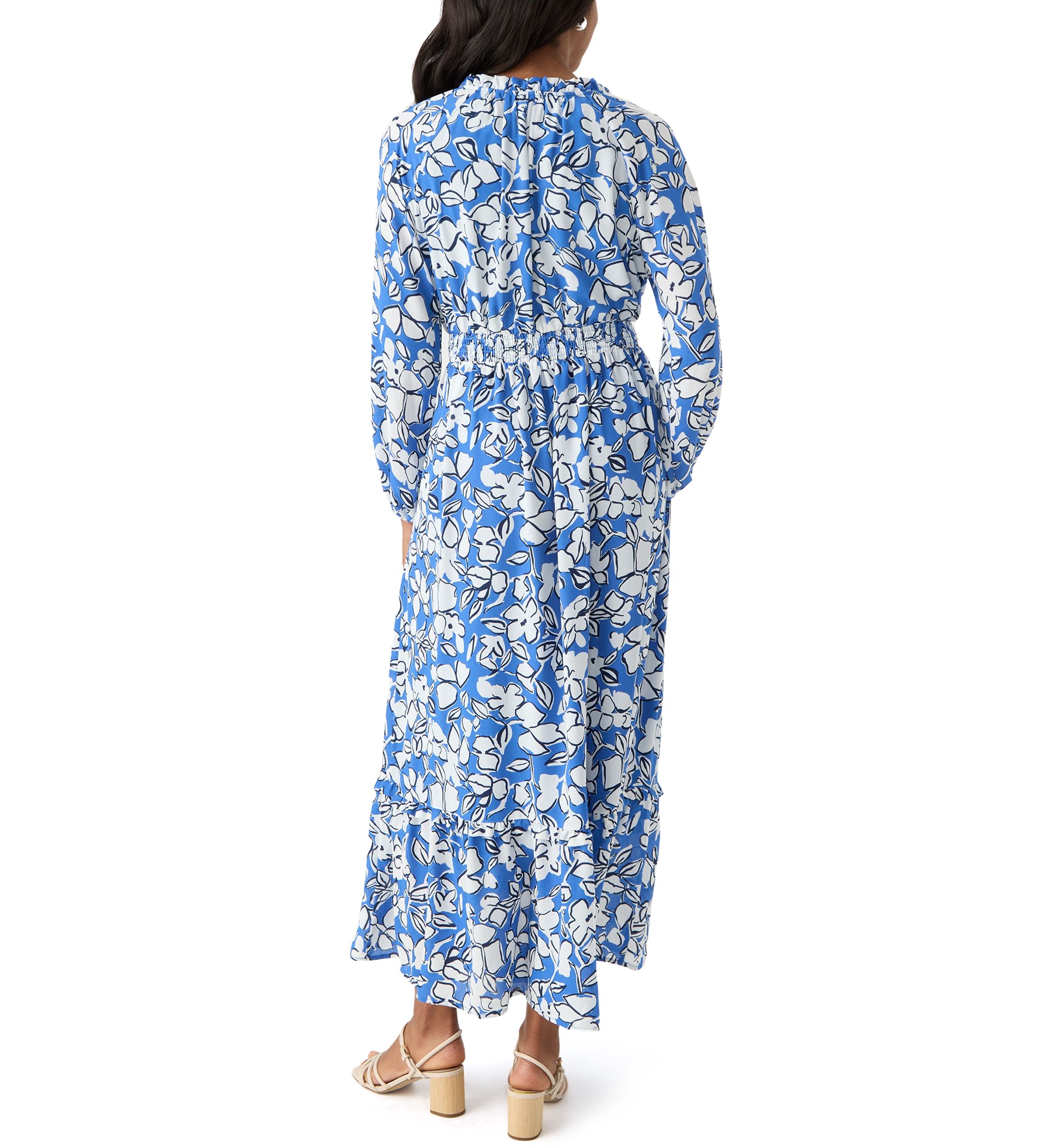 Womens Long Sleeve Tiered Maxi Dress