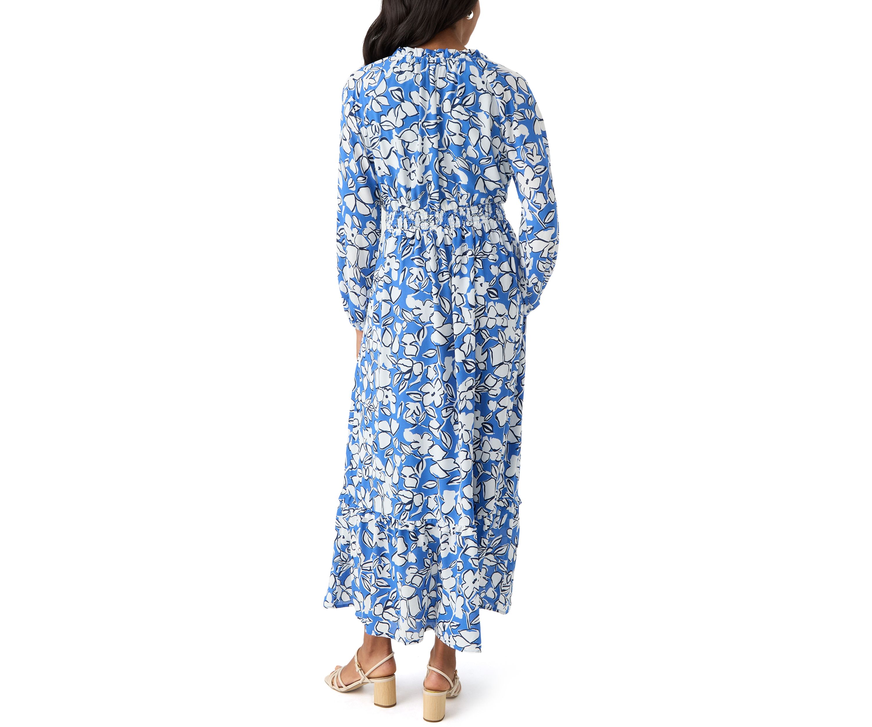 Womens Long Sleeve Tiered Maxi Dress