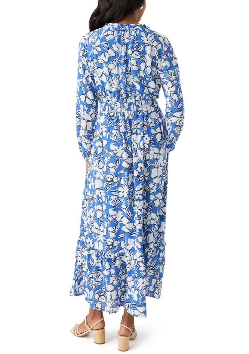 Womens Long Sleeve Tiered Maxi Dress