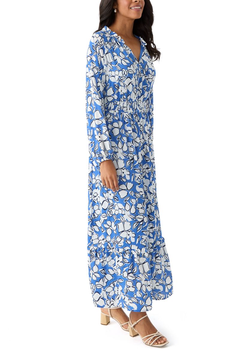 Womens Long Sleeve Tiered Maxi Dress
