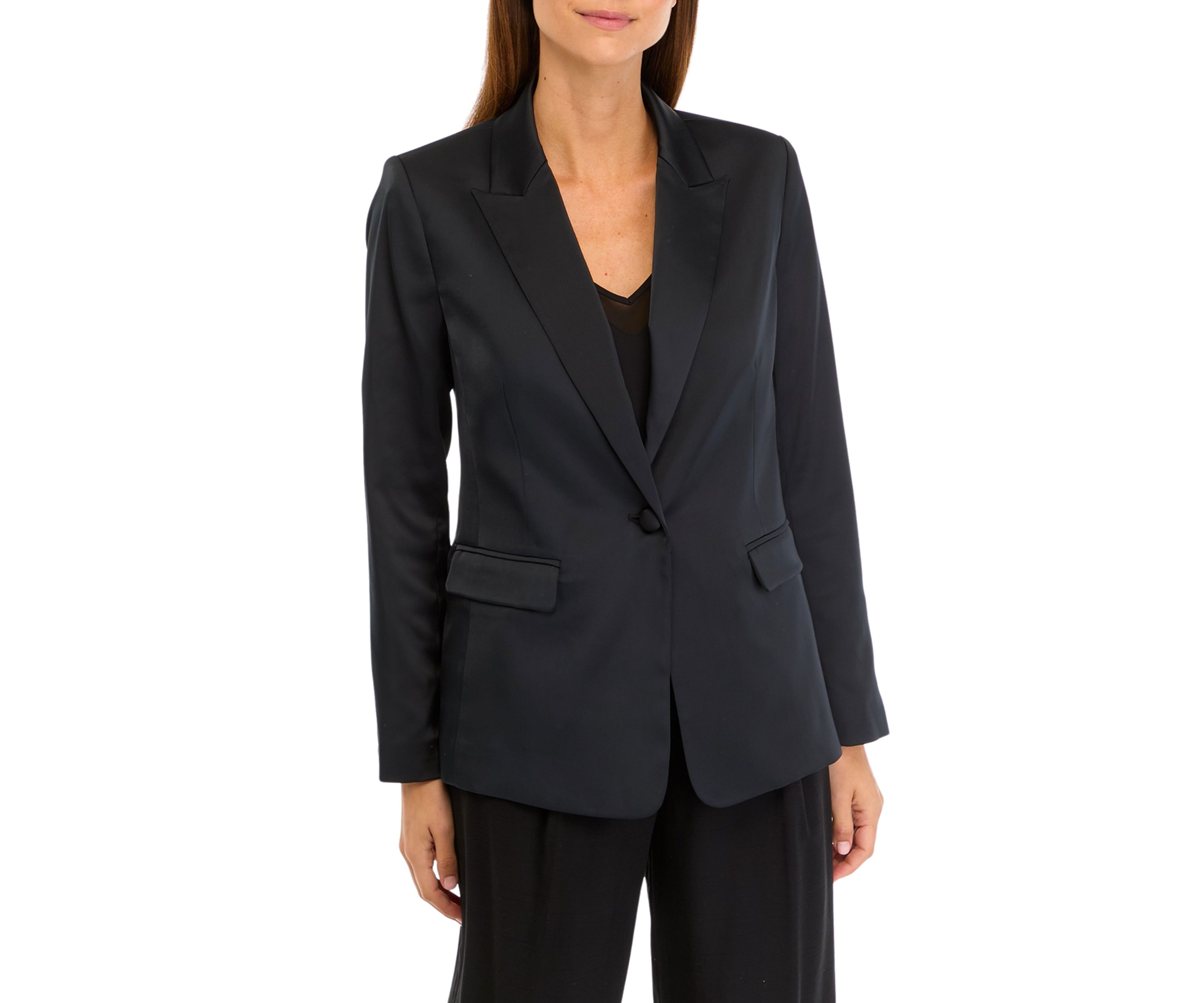 Womens Relaxed Satin Blazer