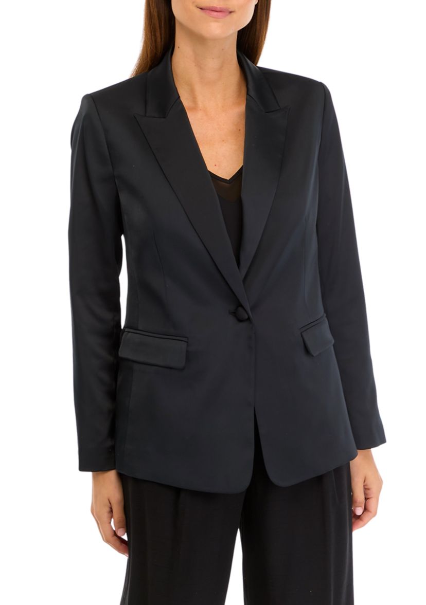 Womens Relaxed Satin Blazer