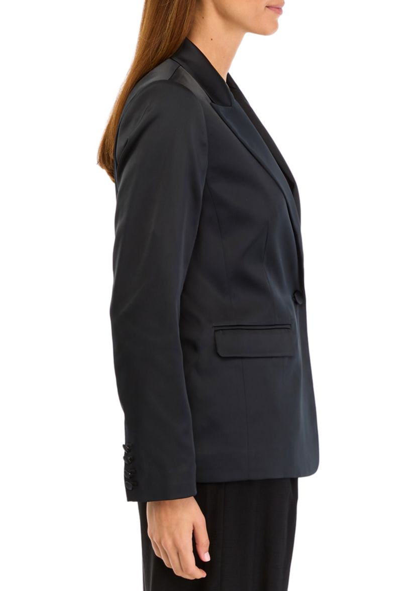 Womens Relaxed Satin Blazer