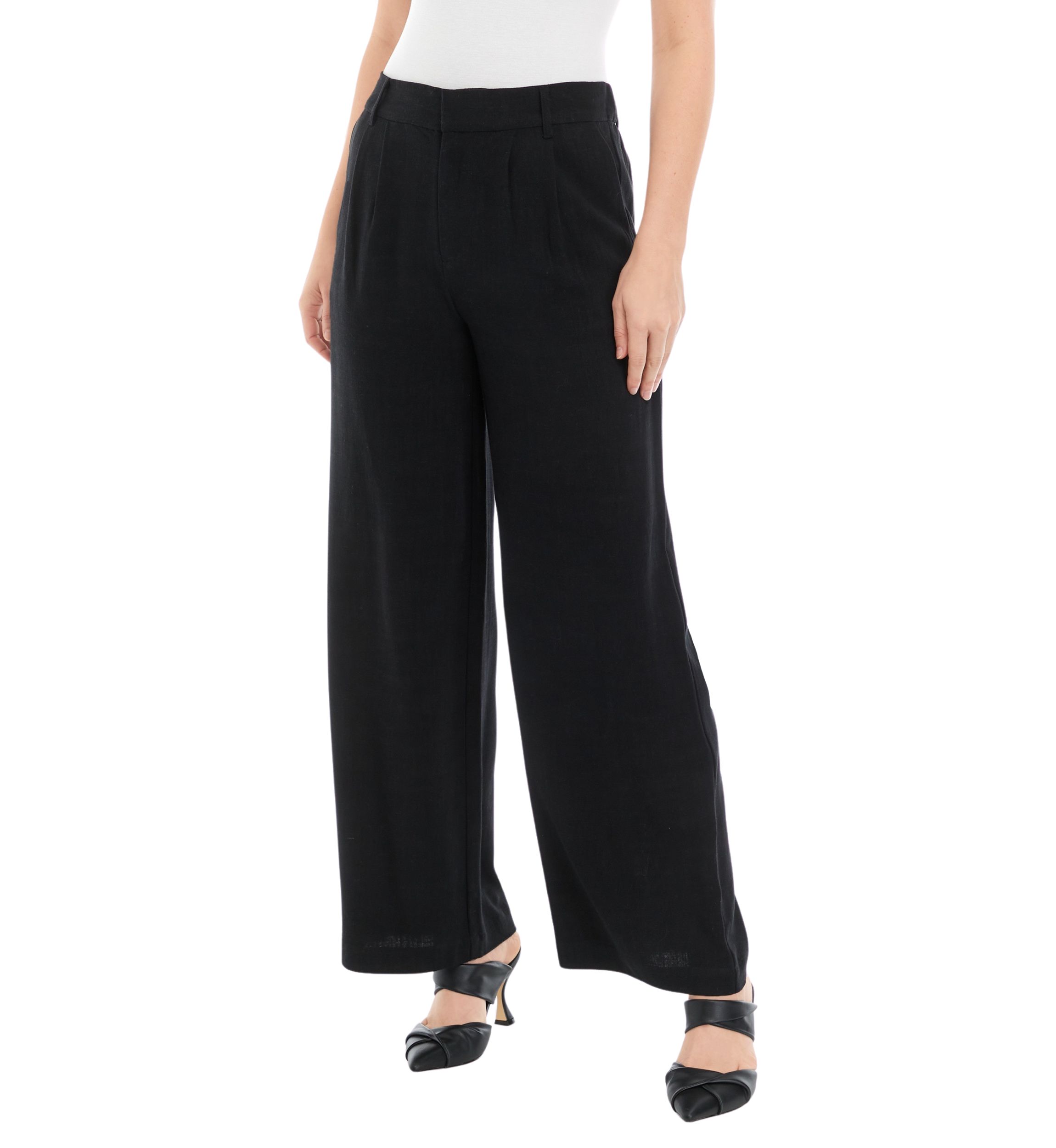 Womens Relaxed Pleat Front Trouser Pants