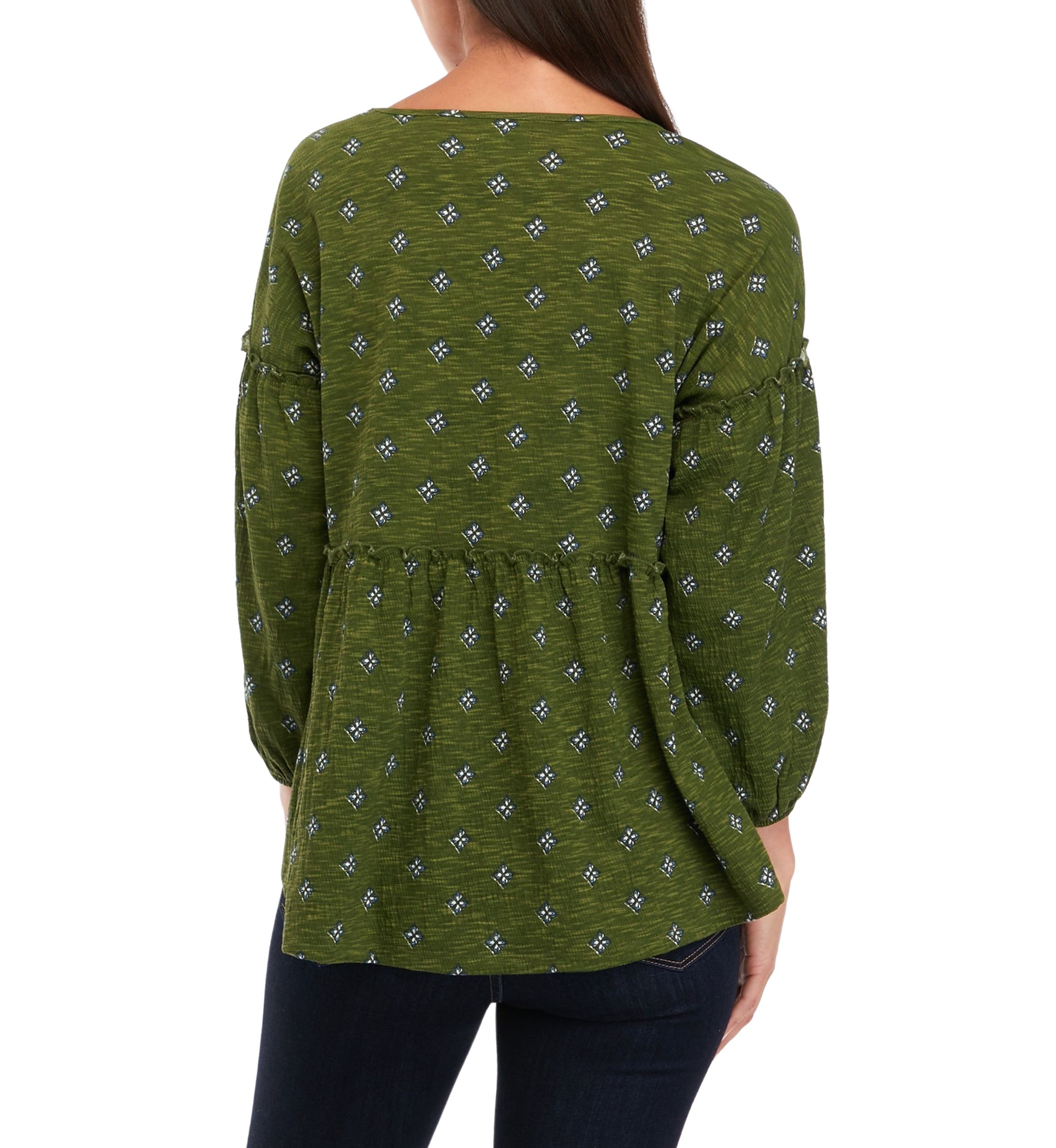 Petite  Slouchy V-Neck Printed Top 