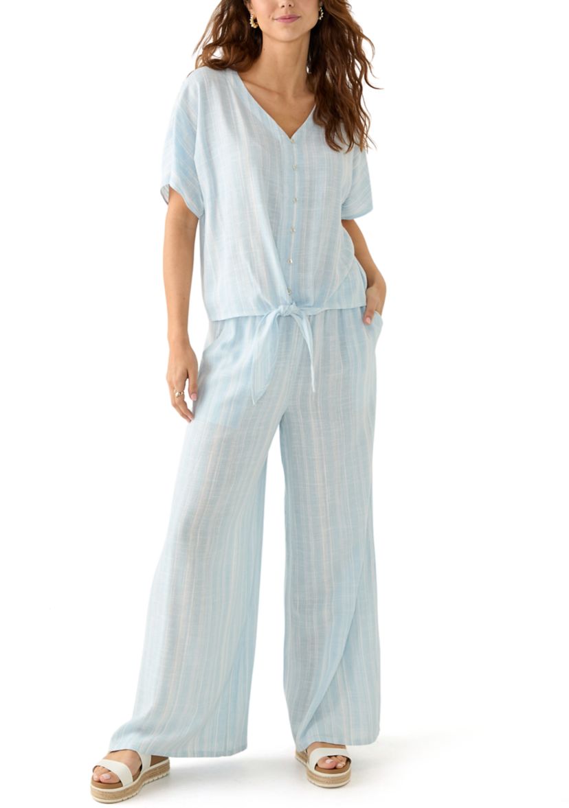 Petite Pull On Linen Trousers