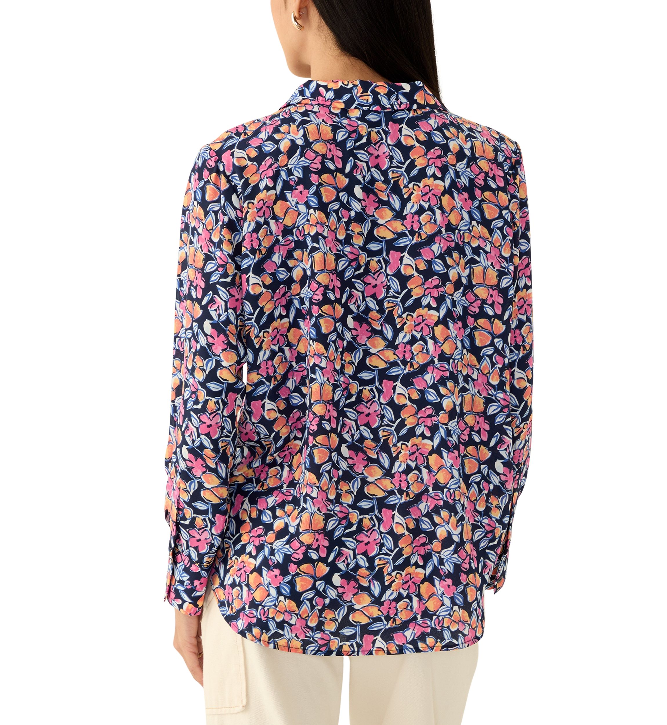 Petite Long Sleeve Collared Pullover