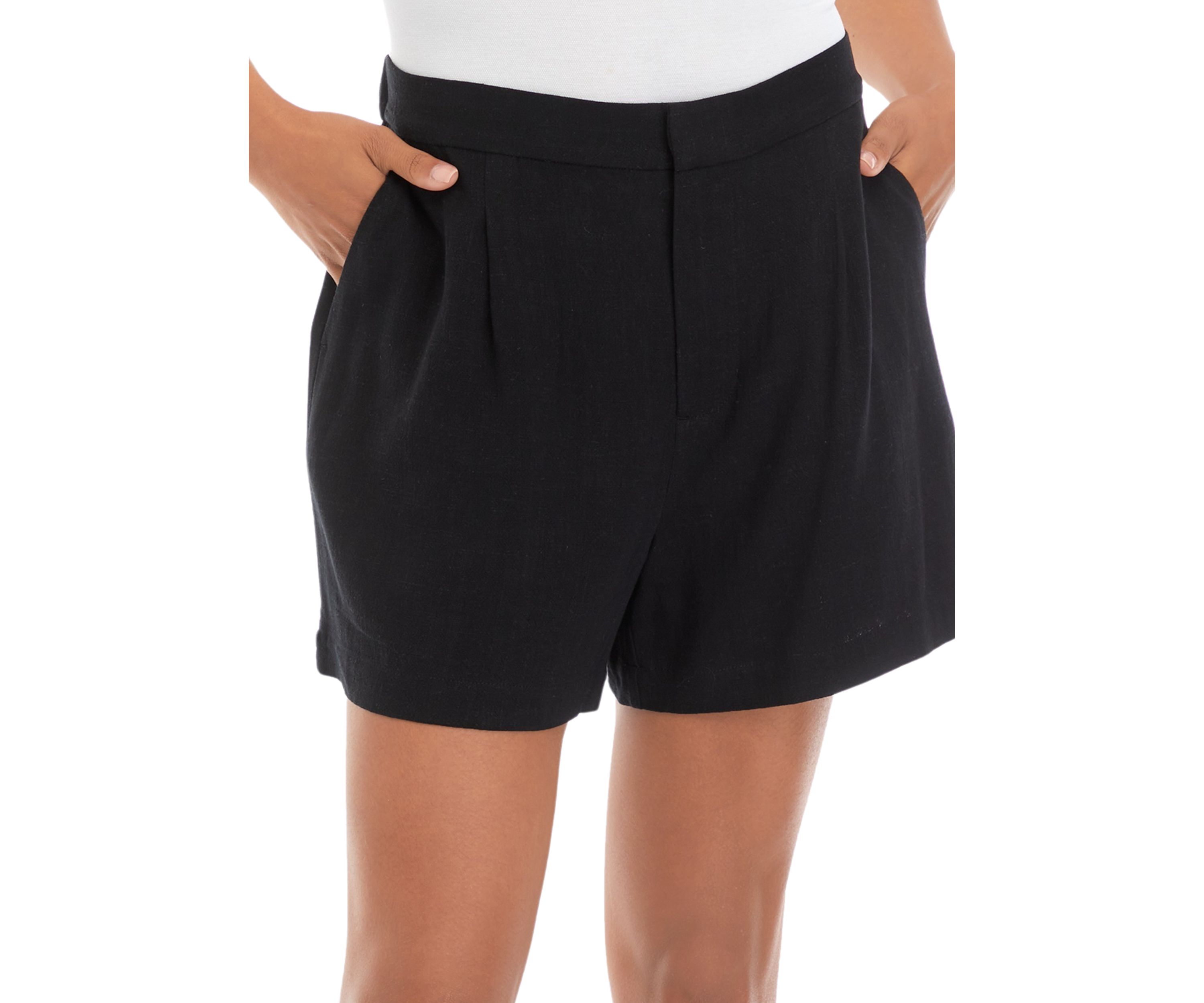 Petite Relaxed Pleat Front Shorts