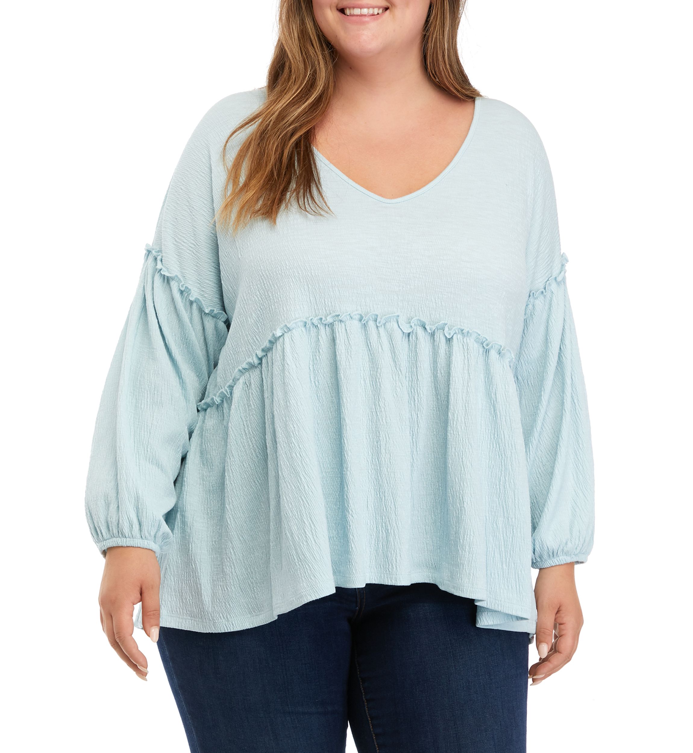 Plus Size Slouchy V-Neck Top 