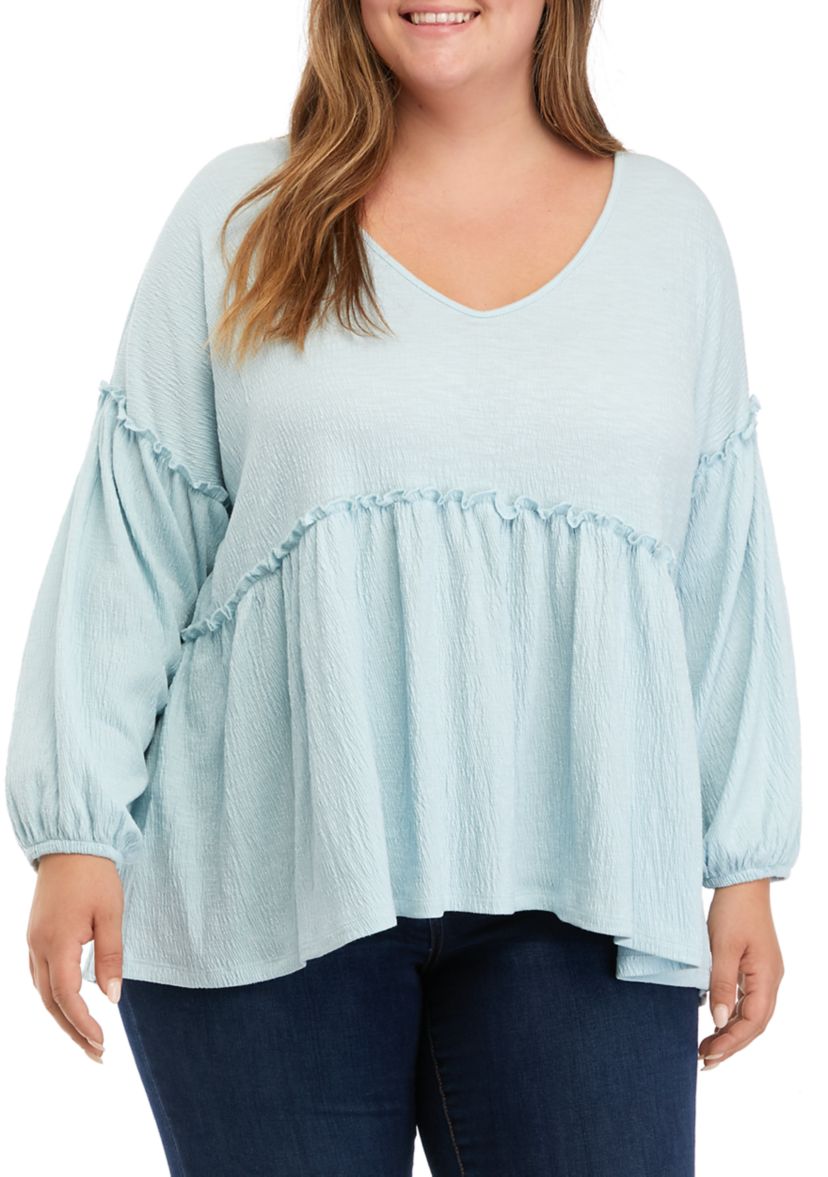 Plus Size Slouchy V-Neck Top 