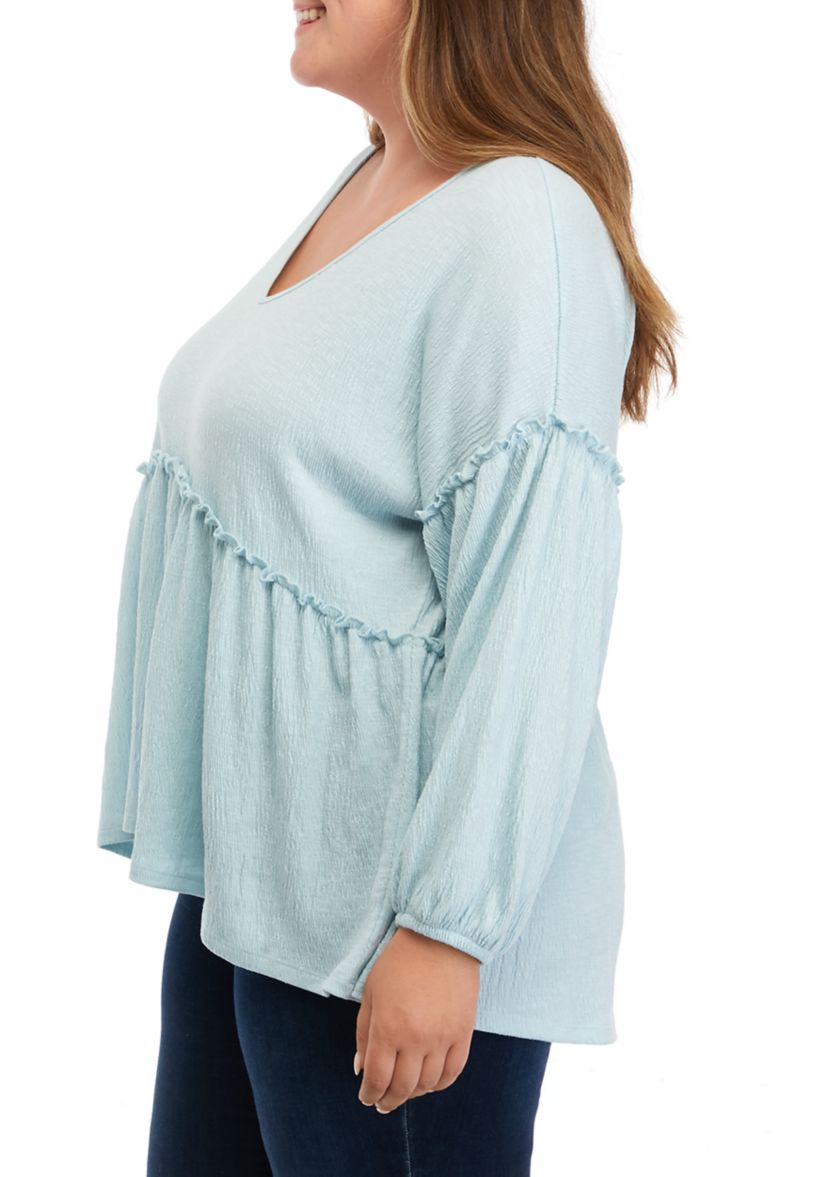 Plus Size Slouchy V-Neck Top 