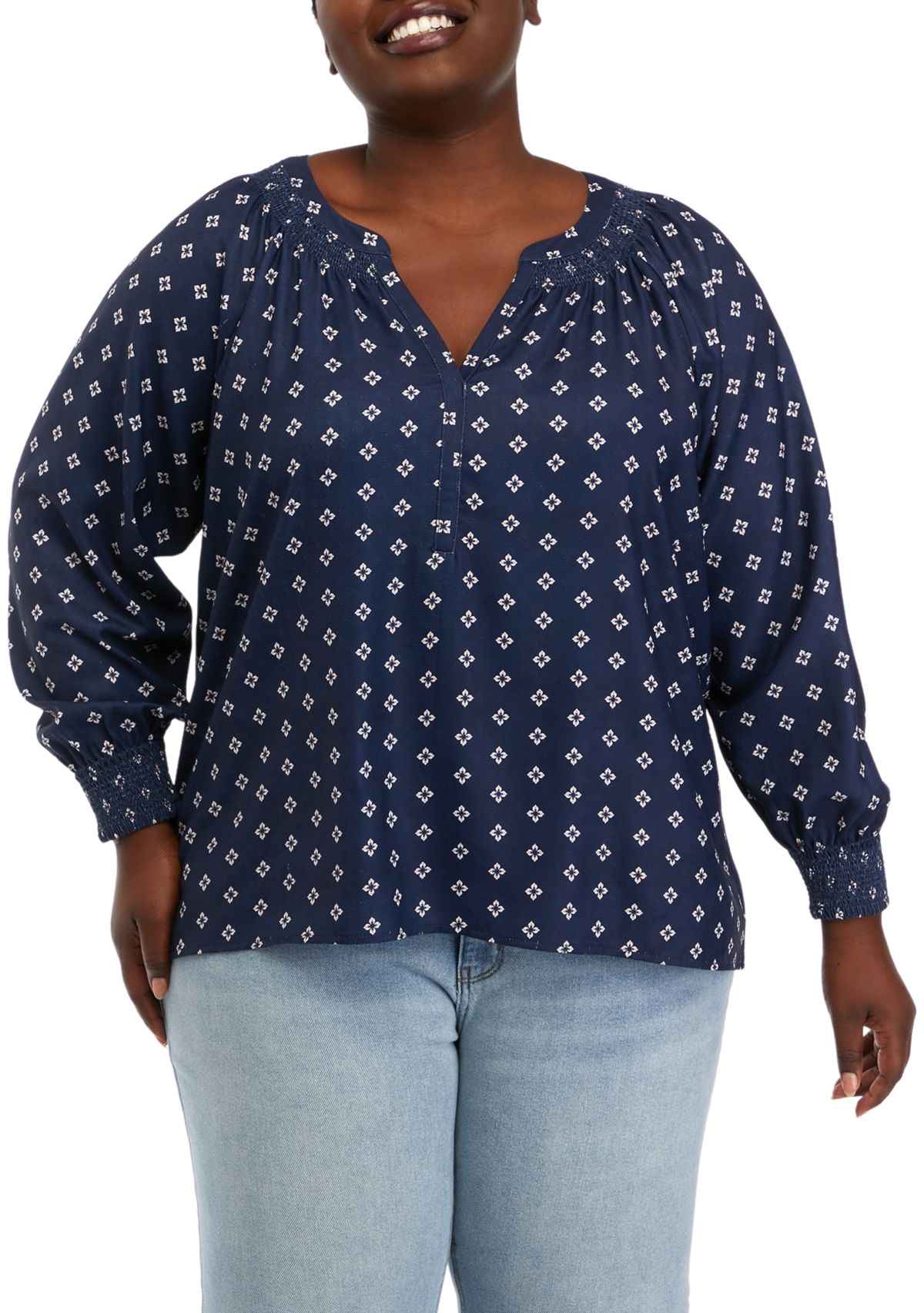 Plus Size Floral Printed Top