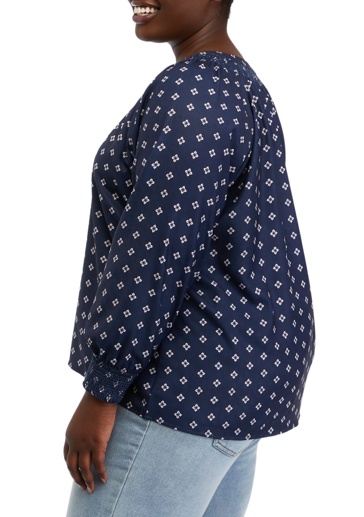 Plus Size Floral Printed Top