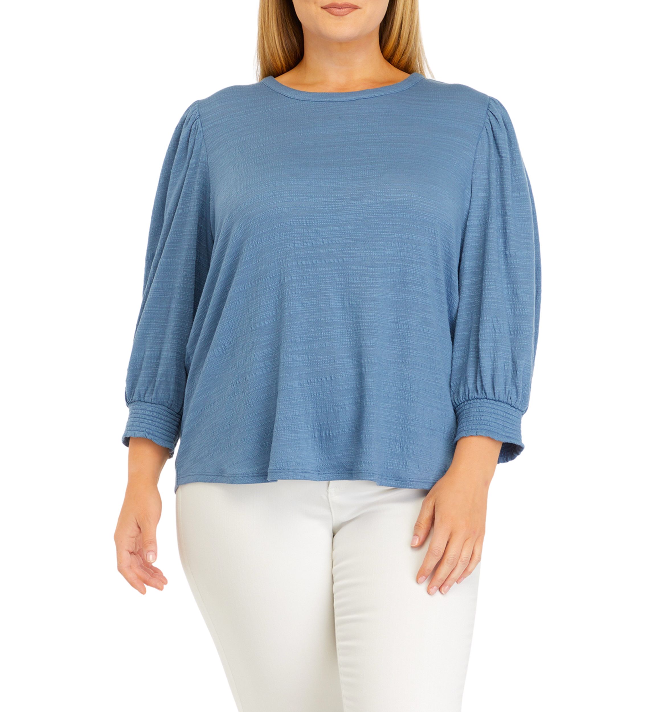 Plus Size Button Back Top