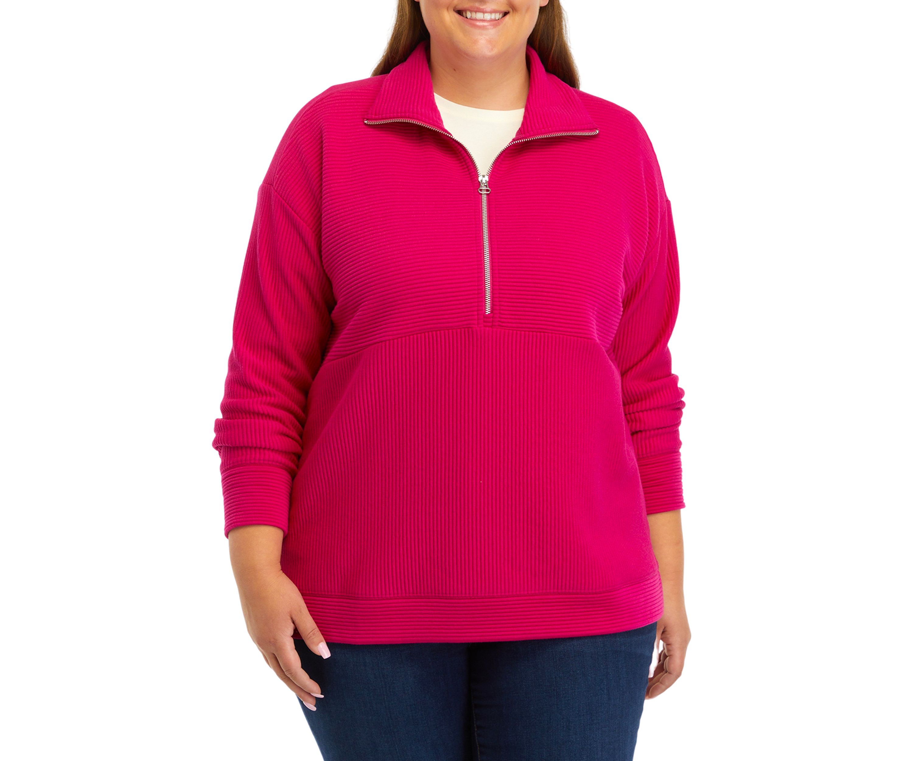 Plus Size Ottoman Half Zip Pullover