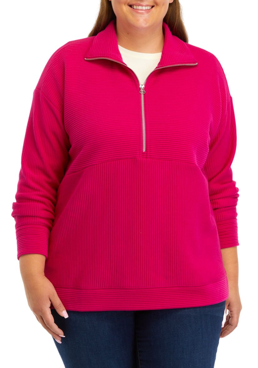 Plus Size Ottoman Half Zip Pullover
