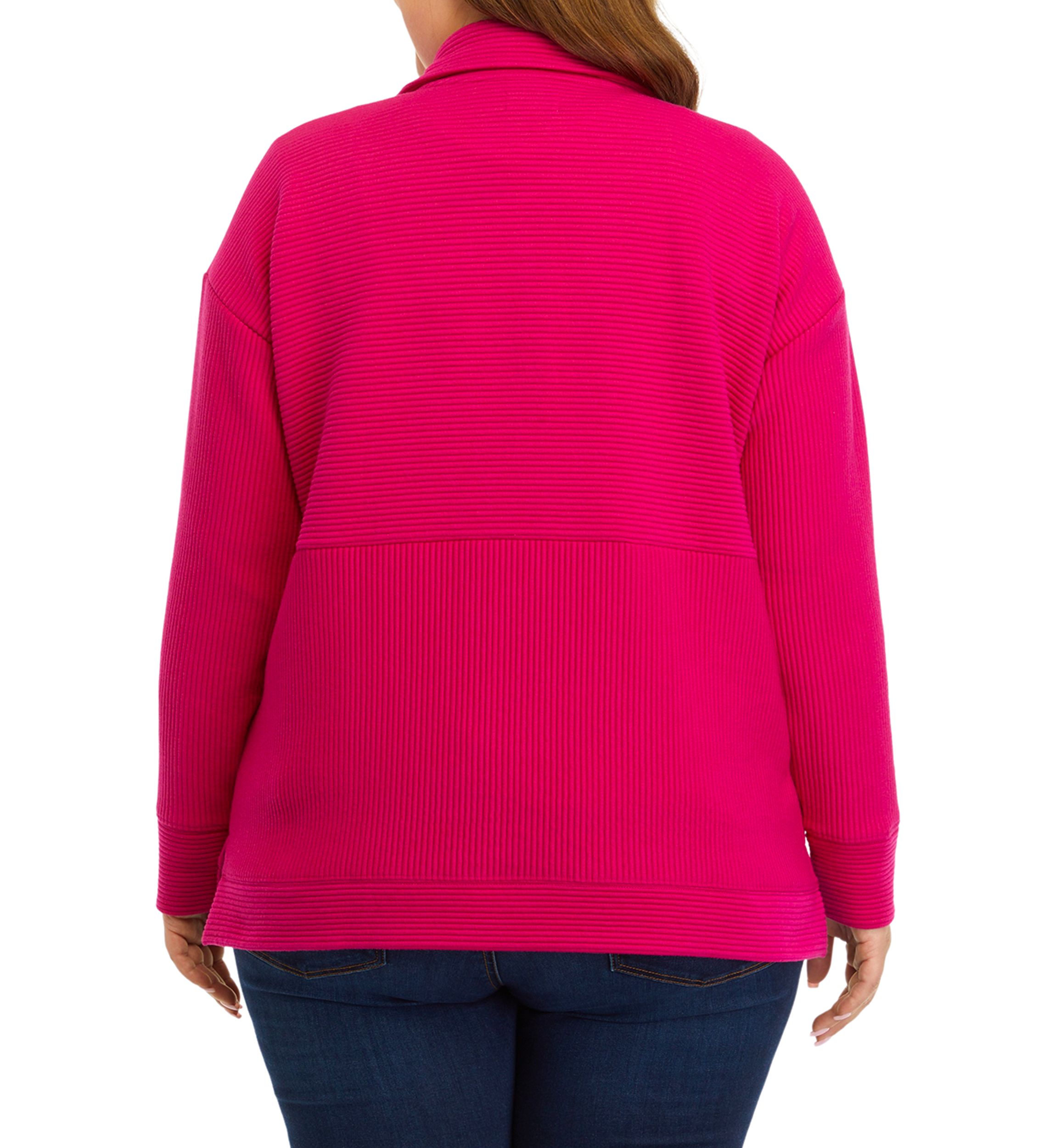 Plus Size Ottoman Half Zip Pullover