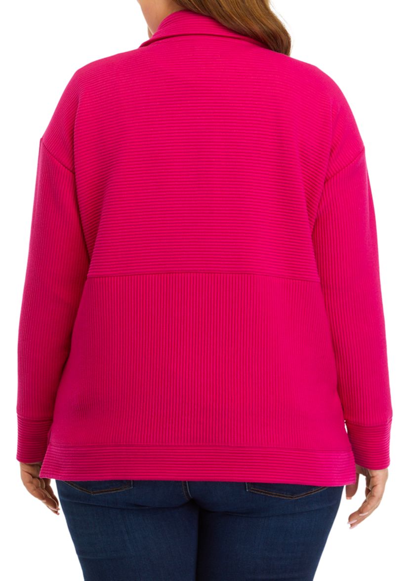 Plus Size Ottoman Half Zip Pullover