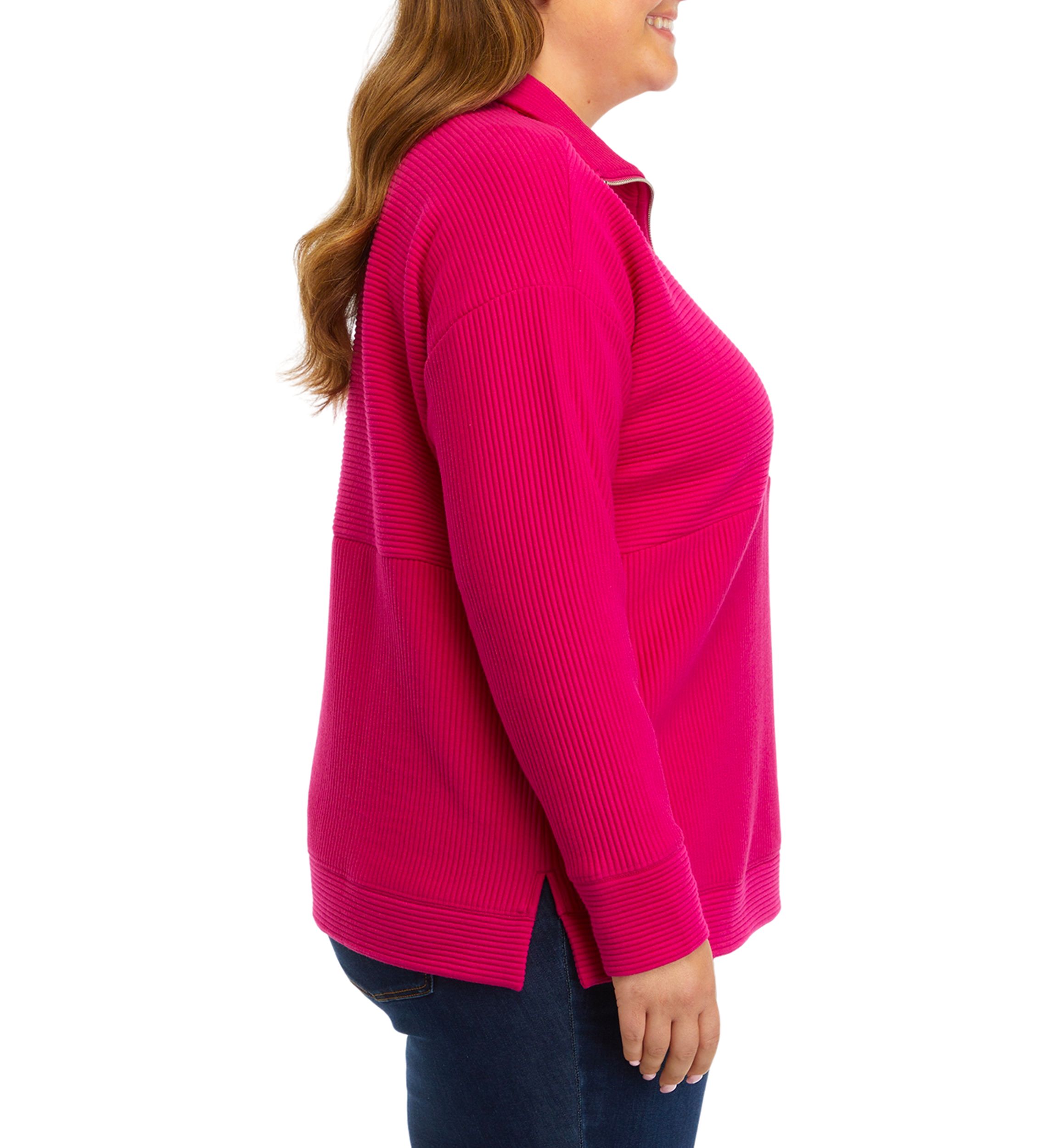Plus Size Ottoman Half Zip Pullover