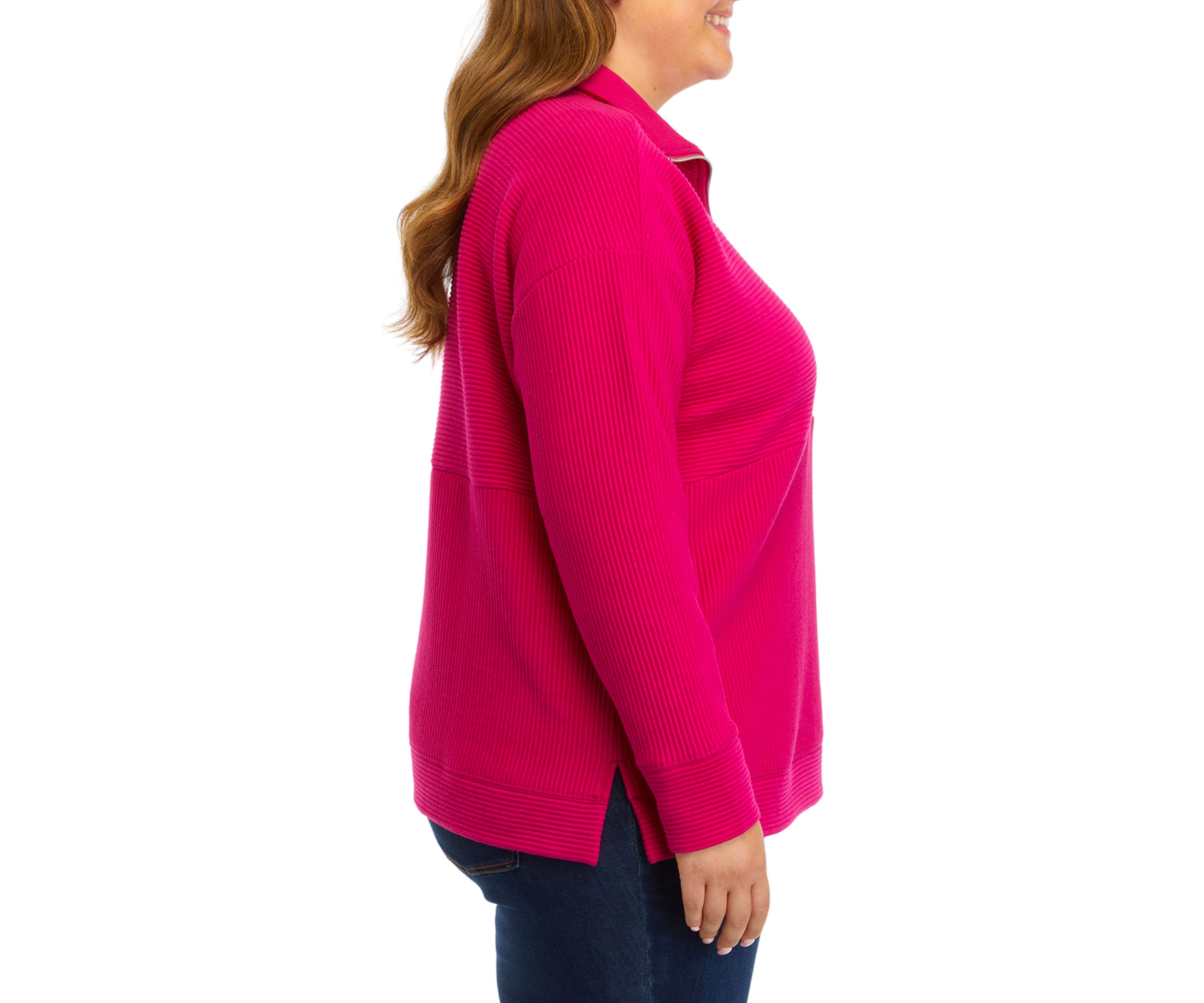 Plus Size Ottoman Half Zip Pullover