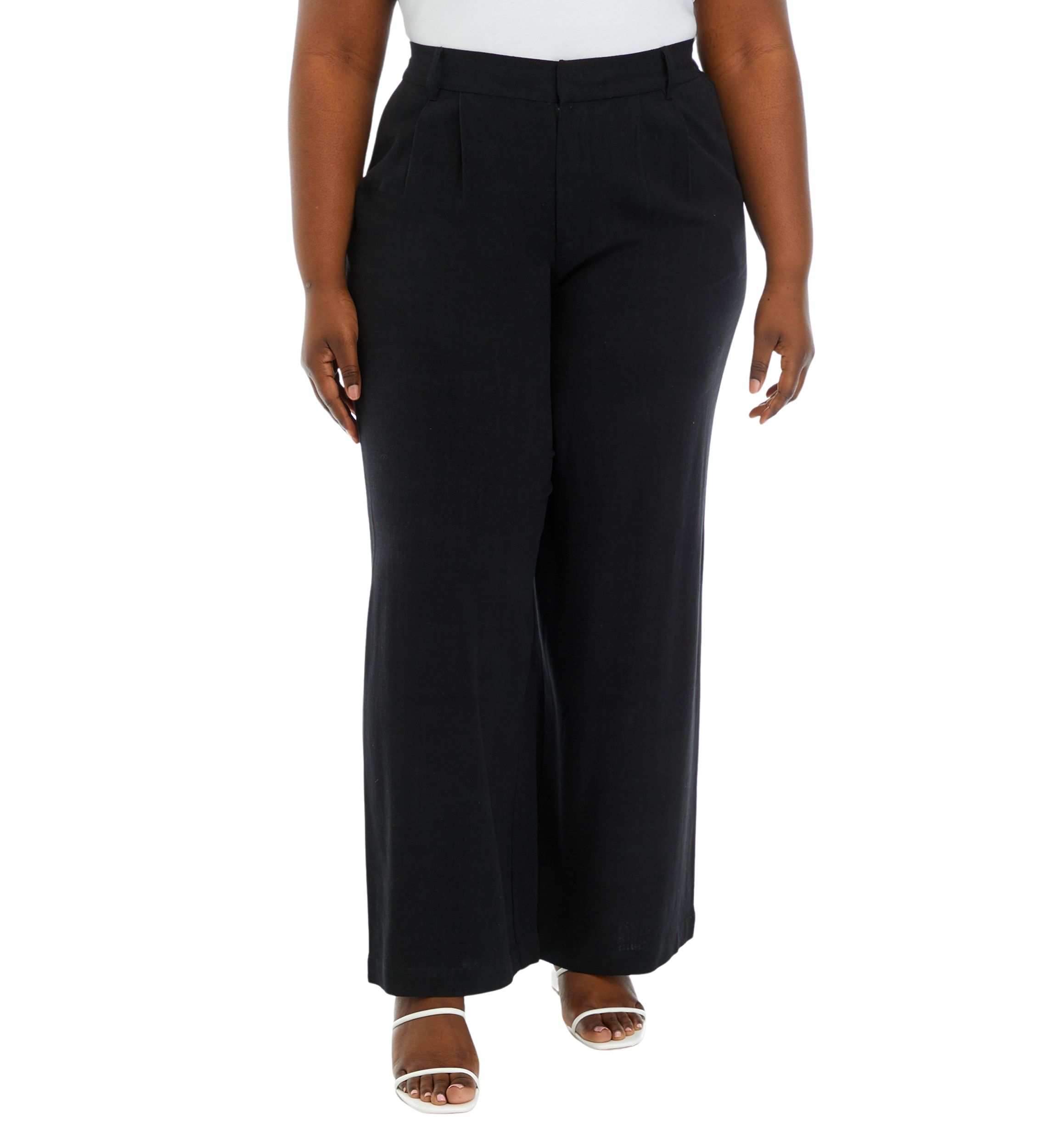 Plus Sized Relaxed Pleated Front Pants
