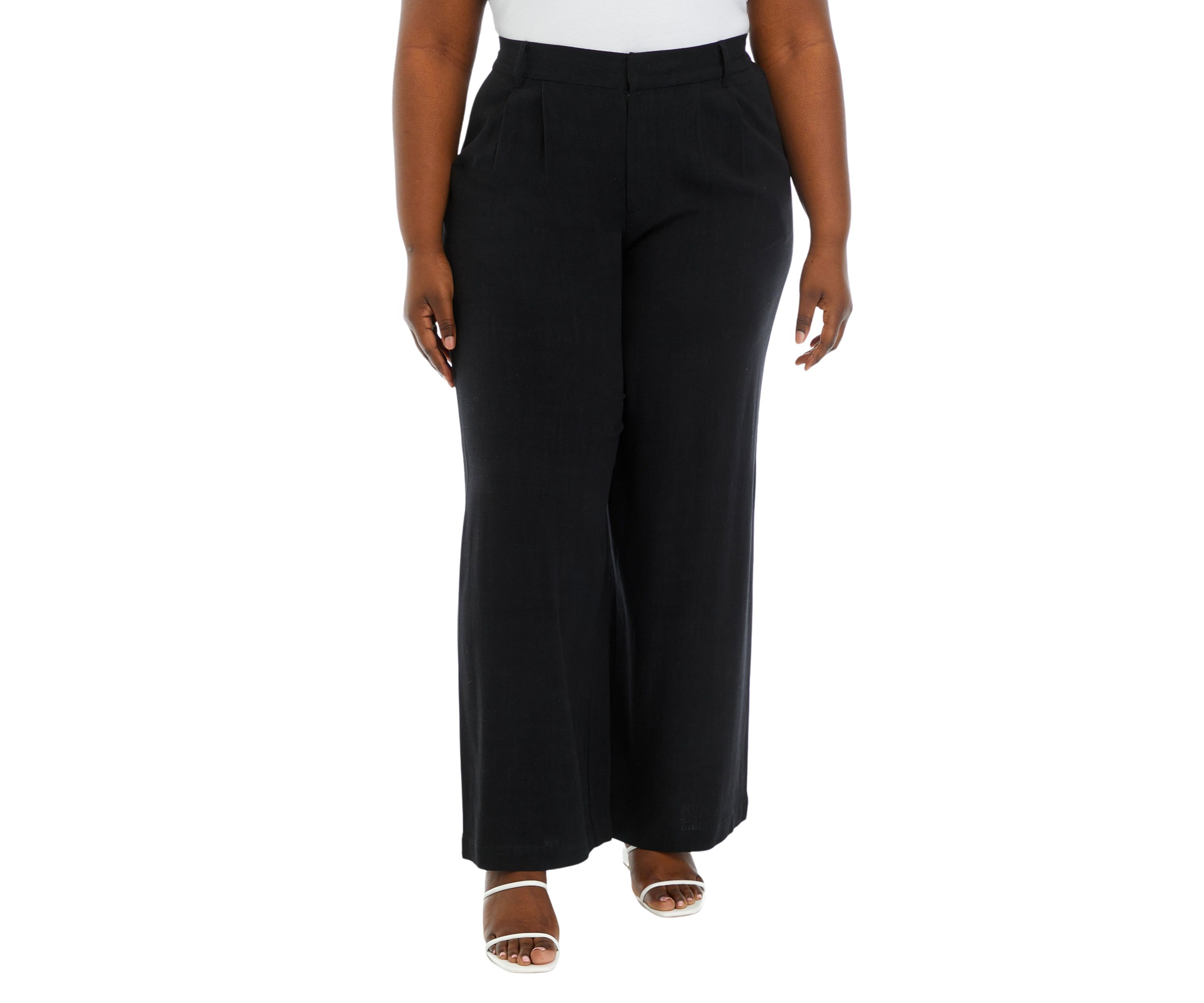 Plus Sized Relaxed Pleated Front Pants