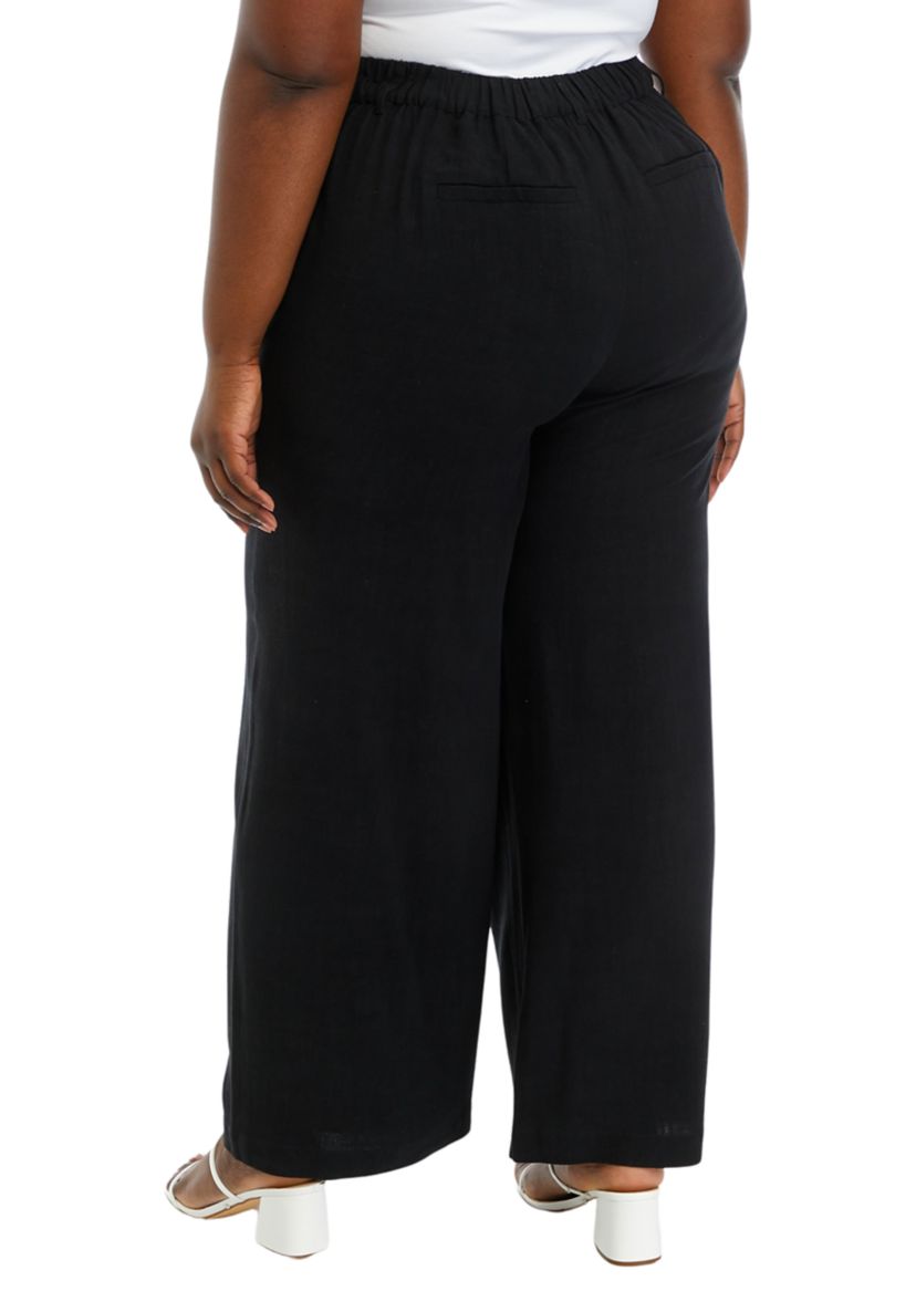 Plus Sized Relaxed Pleated Front Pants
