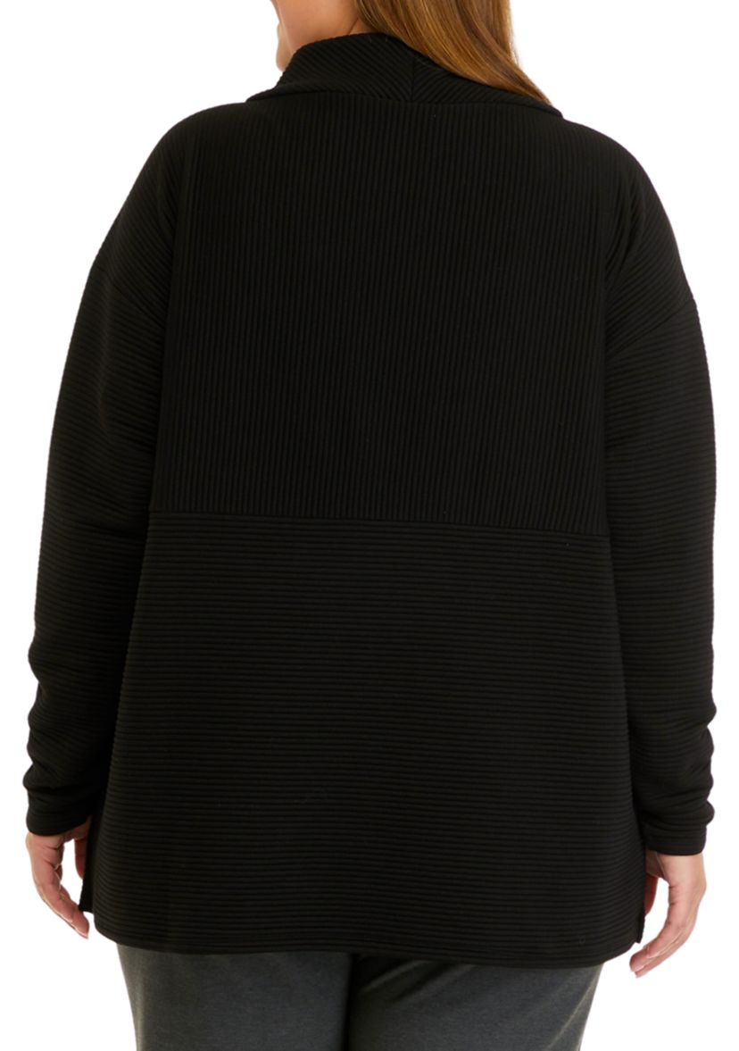 Plus Size Long Sleeve Slouchy Mock Neck Sweater