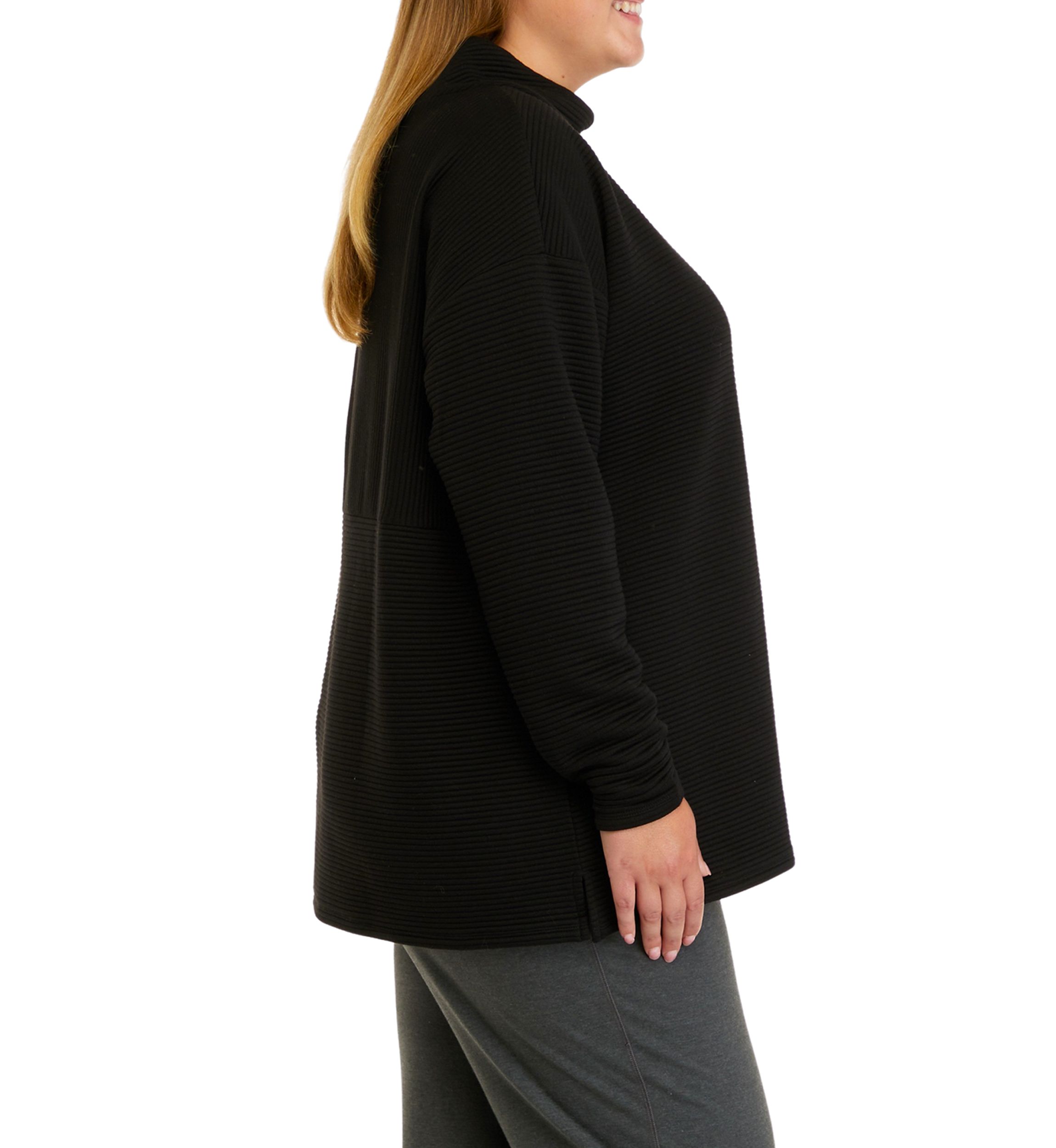 Plus Size Long Sleeve Slouchy Mock Neck Sweater