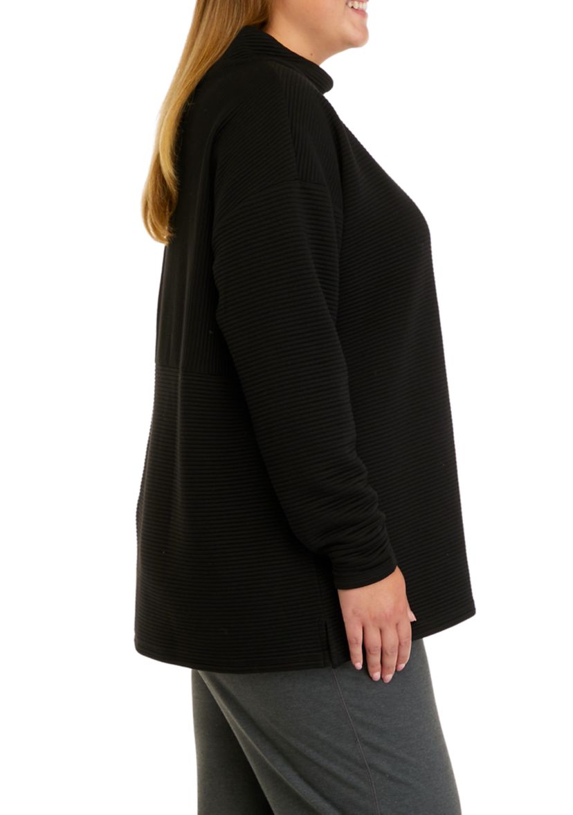 Plus Size Long Sleeve Slouchy Mock Neck Sweater