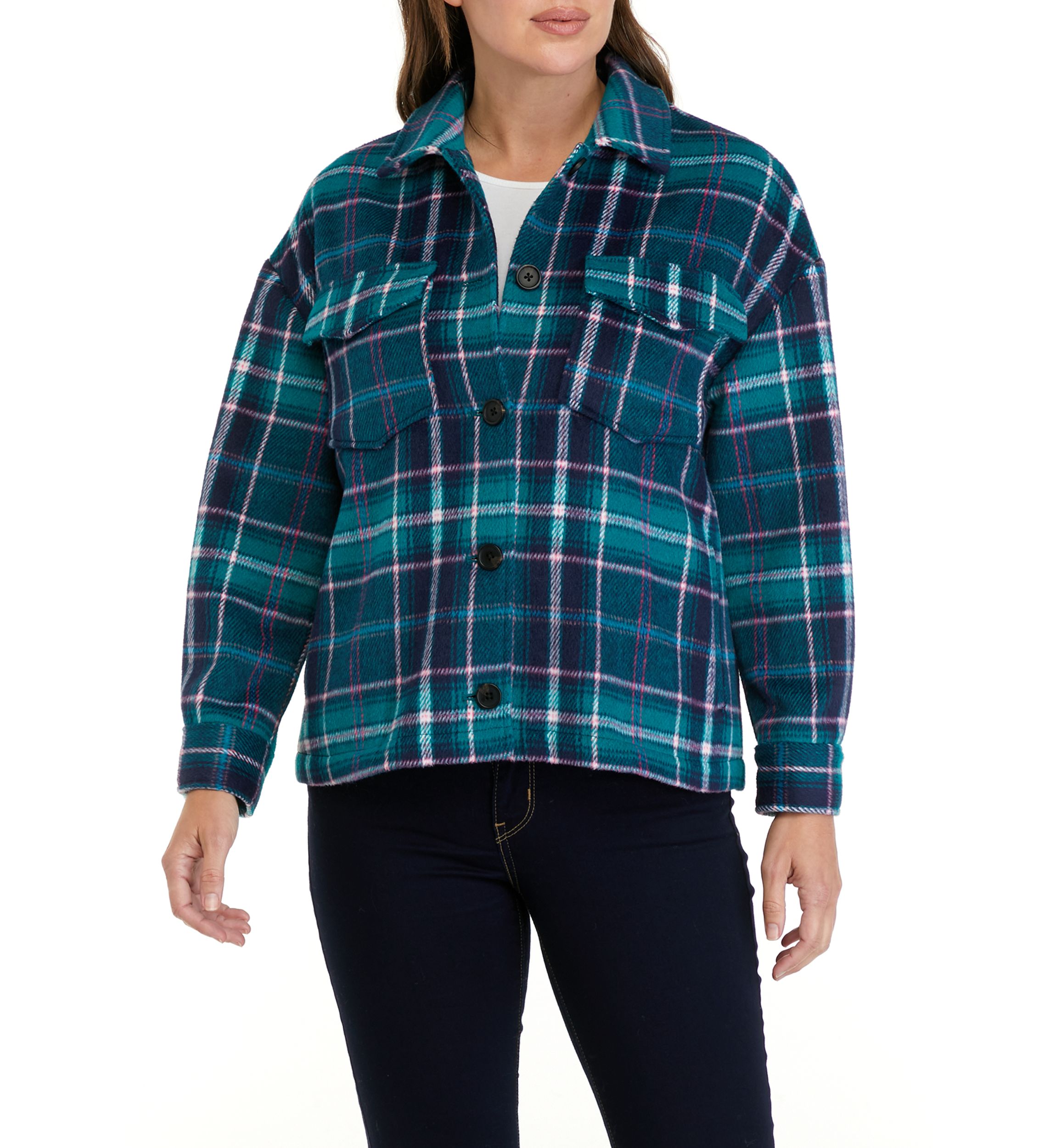 Womens Plaid Shacket