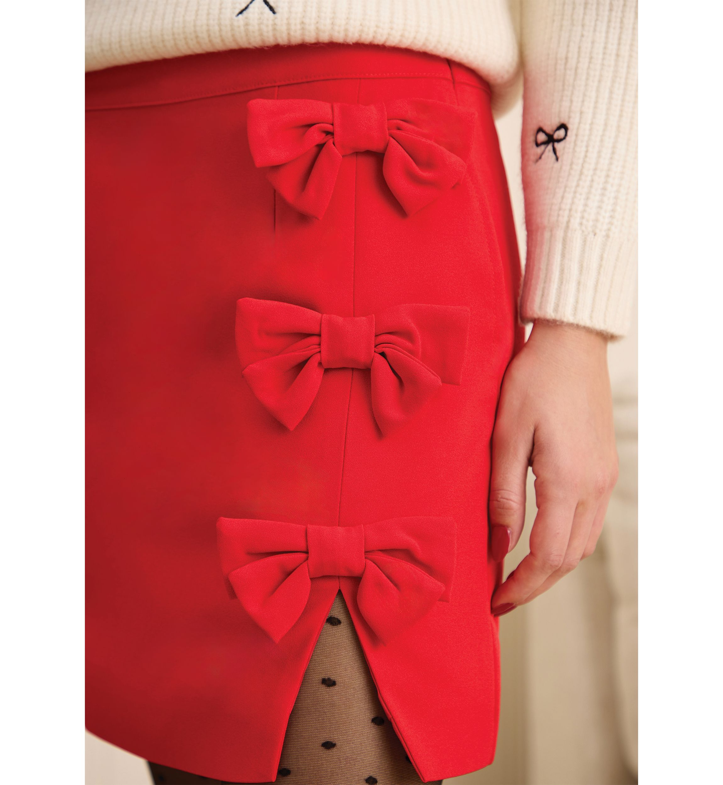 Sewing Down South x Crown & Ivy™ Sew Merry Mini Skirt with Bows